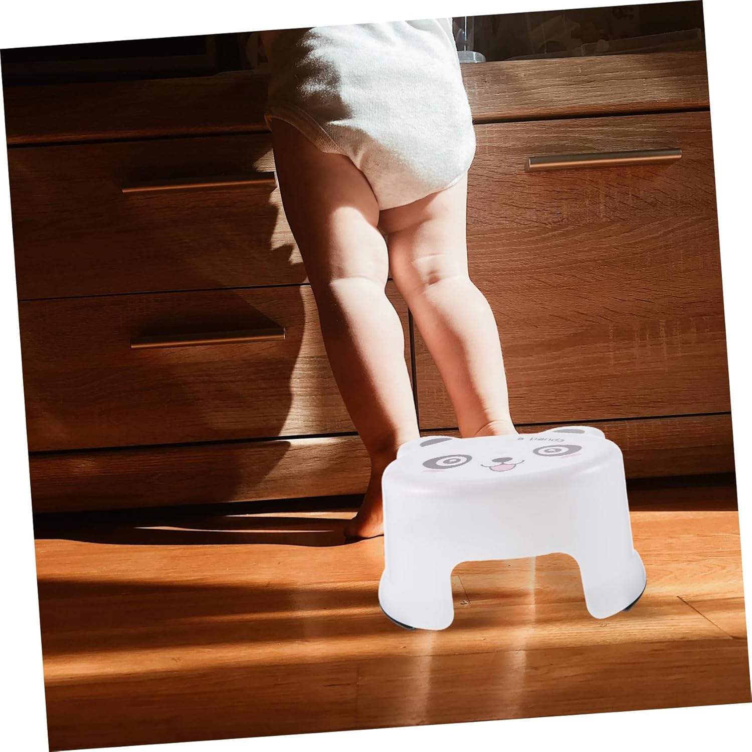 USHOBE Taburete de baño de plástico de dibujos animados para niños pequeños, taburete redondo otomano, taburete para niños pequeños, taburete para