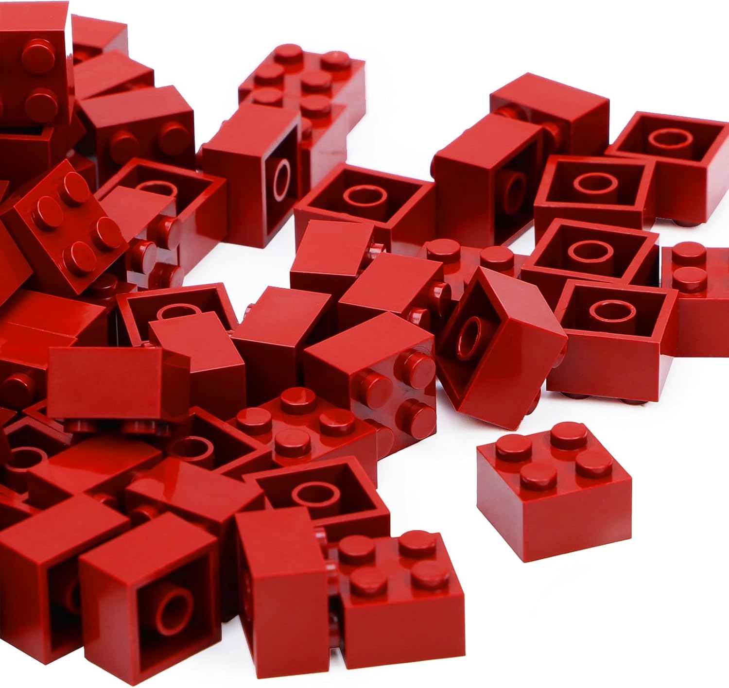 Unirolic Juego de ladrillos de construcción clásicos, 100 piezas de bloques de construcción básicos de 2 x 2 pulgadas, juguetes de construcción