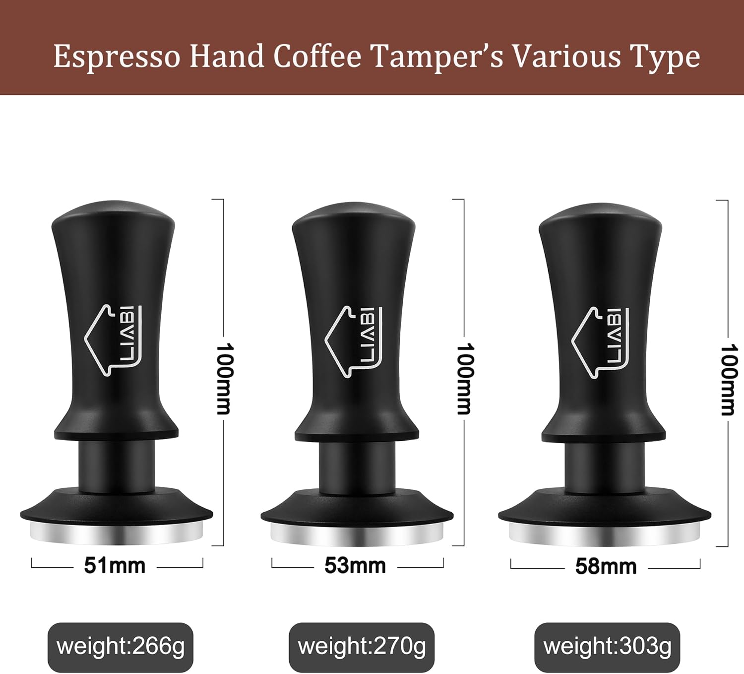 Tamper de café de 2.008 in, manipulador de café expreso con manipulación de resorte, herramientas de manipulación de café barista con soporte de