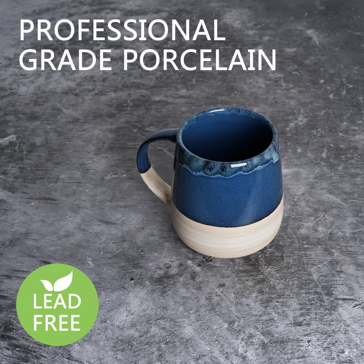 Bosmarlin Taza de café de cerámica extragrande, 23 onzas, apta para lavavajillas y microondas, taza de té grande de gran tamaño, esmalte reactivo
