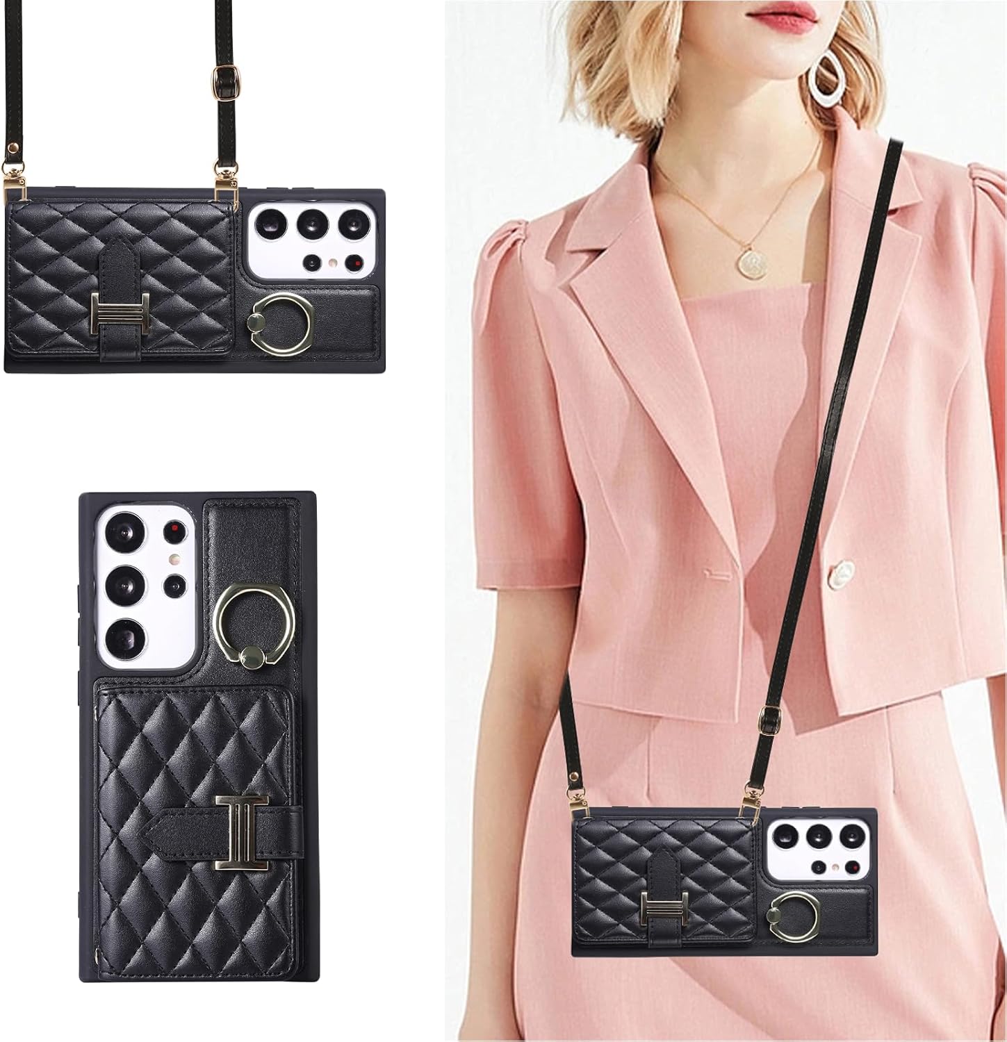 Asuwish Funda de teléfono para Samsung Galaxy S21 Ultra 5G Funda tipo cartera con protector de pantalla y soporte para anillo para tarjeta de