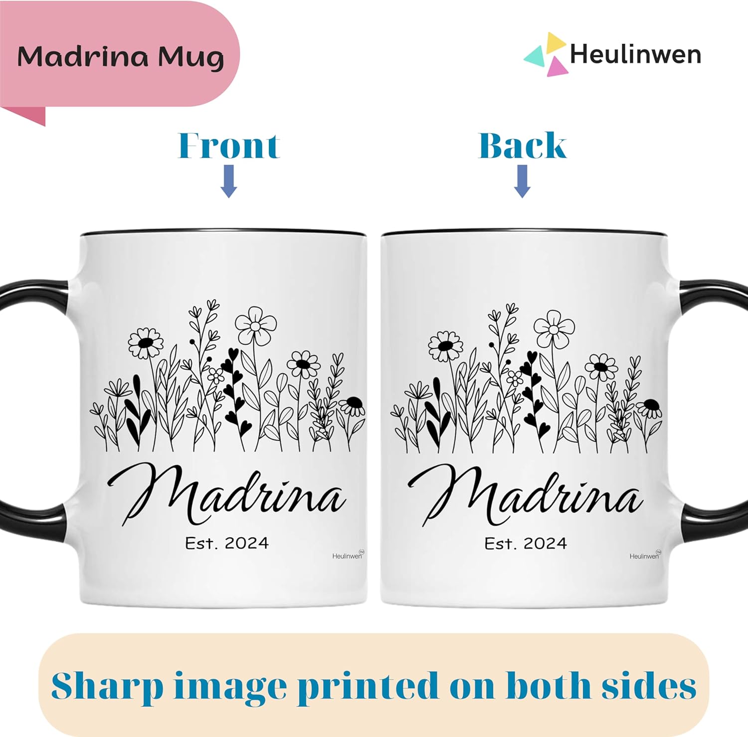 Recuerdos De Bautizo Juego De 2 Tazas Para Café – Regalo Para Padrinos De Bautizo Propuesta Est 2024 – Quieres Ser Mis Padrinos De Bautizo – Dios