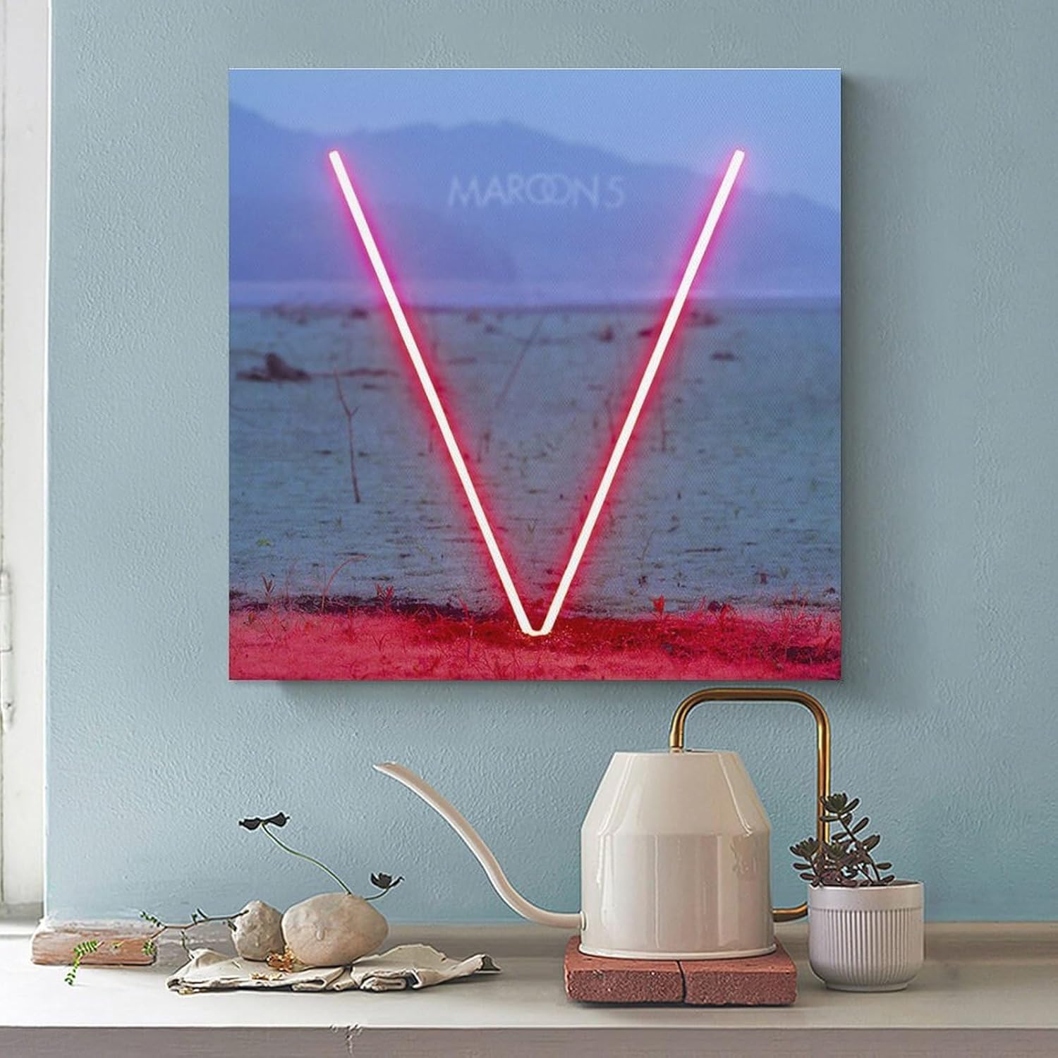 DAXXIN Póster de lienzo granate de 5 V, pintura decorativa para pared, sala de estar, dormitorio, decoración, regalo, sin marco, estilo 12 x 12