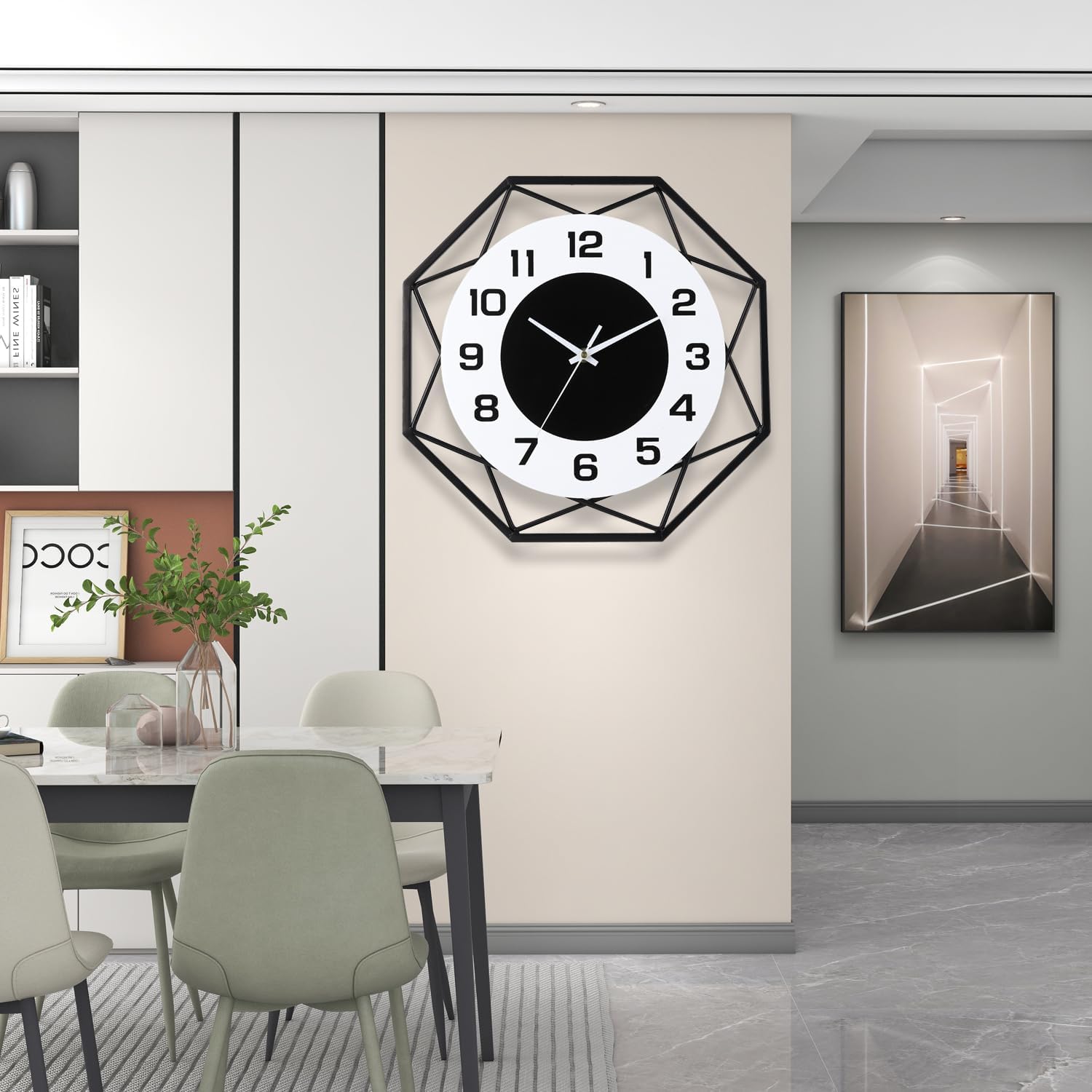 Reloj de pared decorativo de 14.2 pulgadas, reloj de pared silencioso de cuarzo de calidad sin tictac, funciona con pilas, reloj de pared grande