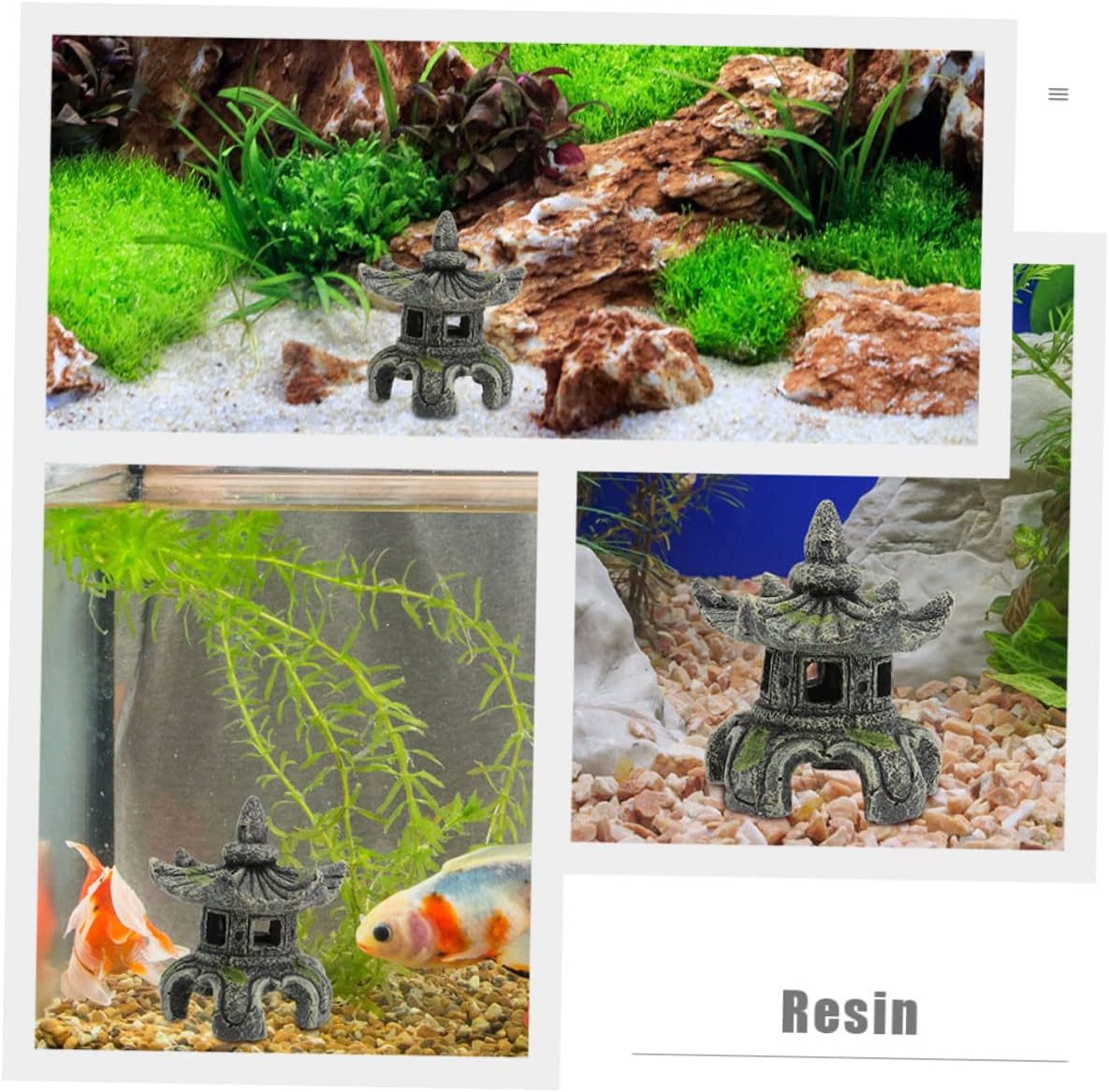Yardwe Terrarios de vidrio pequeños para plantas, decoraciones asiáticas, linternas japonesas, estatua de pagoda asiática, casa de muñecas, pagoda,