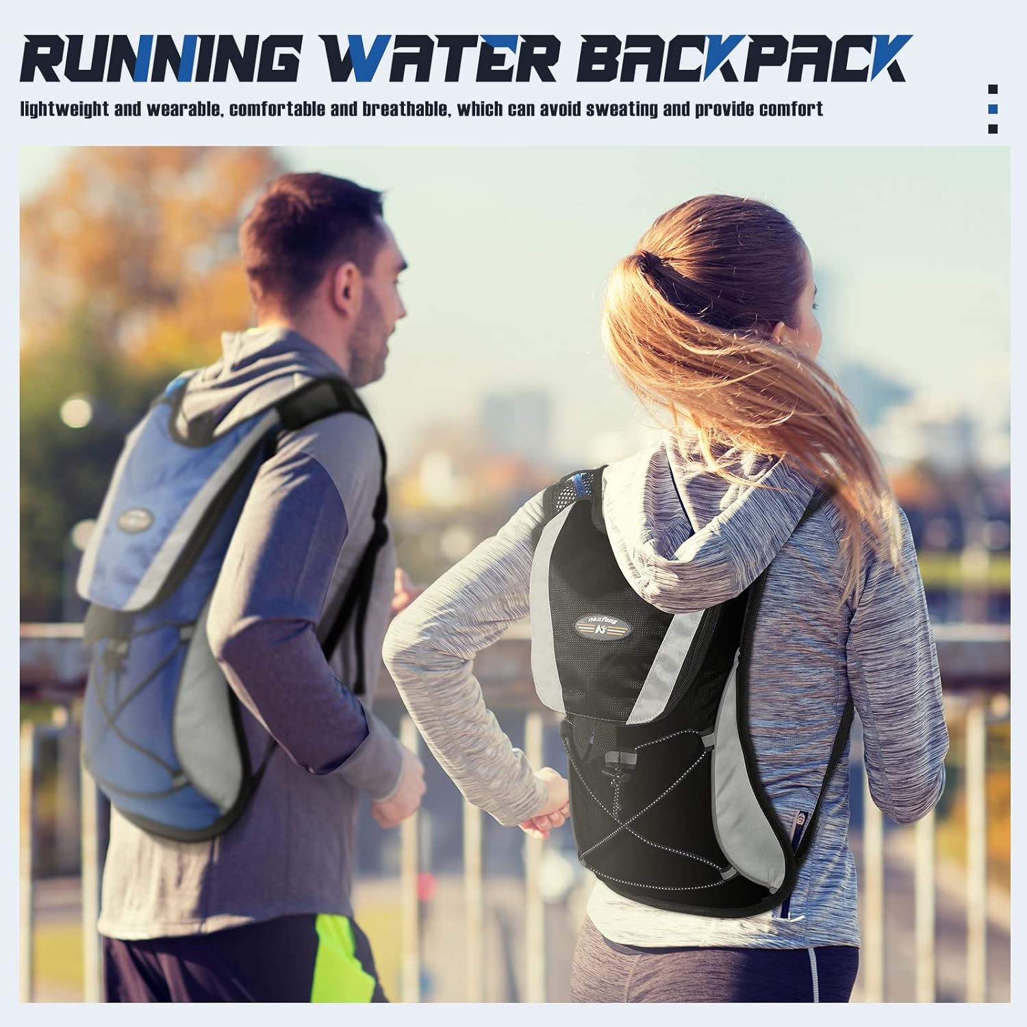 Paquete de 4 mochilas de hidratación con bolsa de agua de 2 L, paquete de hidratación con vejiga de hidratación, senderismo, correr, ciclismo,