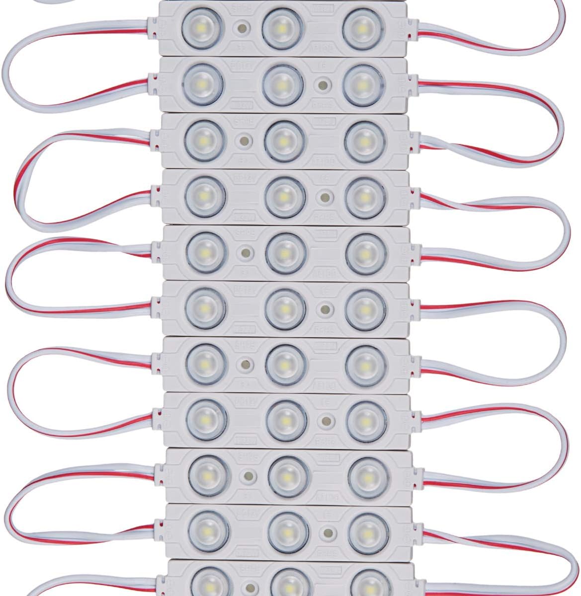 Módulo LED DC12V blanco día 6000K 6500K 1.32W módulo de luz para letreros de publicidad de letras con cinta adhesiva en la parte trasera (paquete de