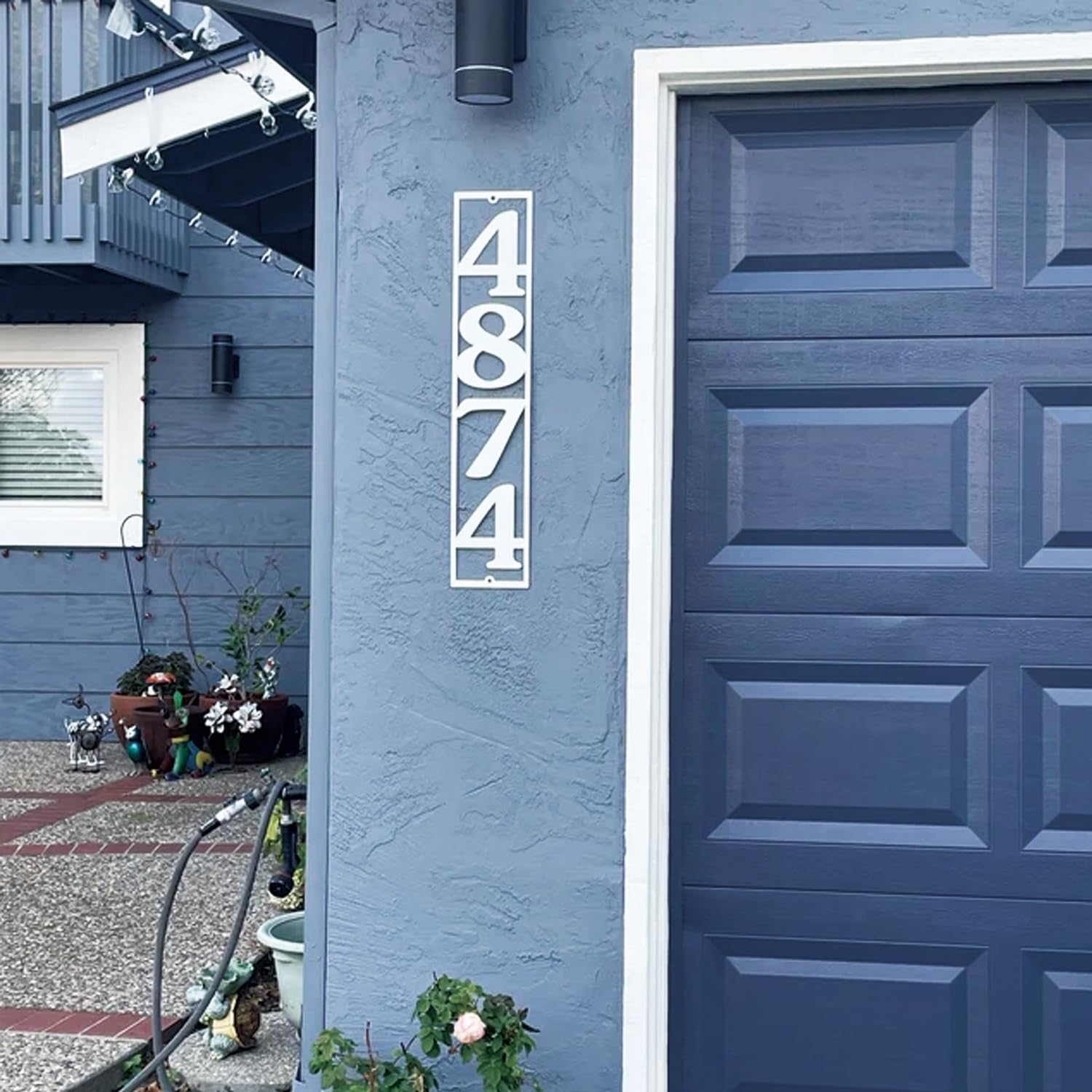 Números de casa para exteriores, números de dirección de metal personalizados para casa, letrero de dirección personalizado vertical horizontal con
