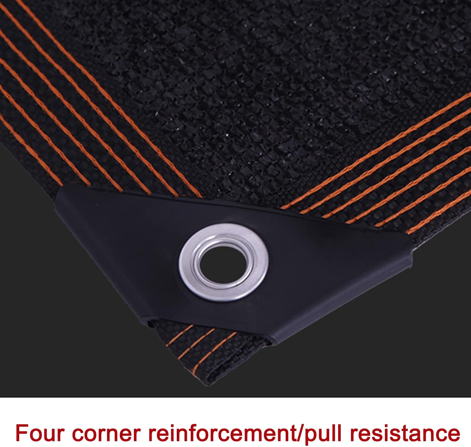 Paño de sombra negro con bloqueo solar, red de sombra resistente de 20 pines, vela transpirable, red de sombra de protección contra el calor, tela