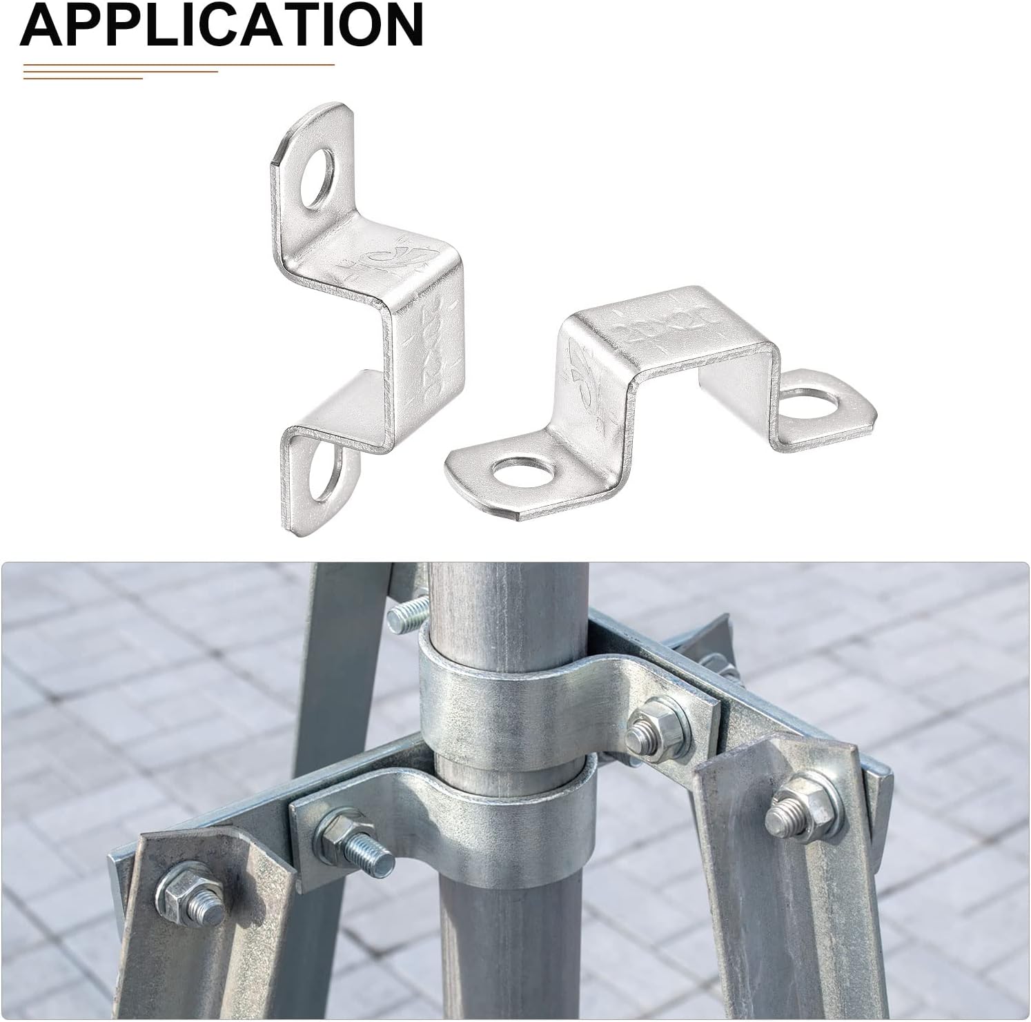 DTGN Soporte de conector de puntal en forma de U de 0.709 in x 0.866 in (InnerHxInnerW) – Paquete de 6 – Bueno para fijación de tuberías en el hogar