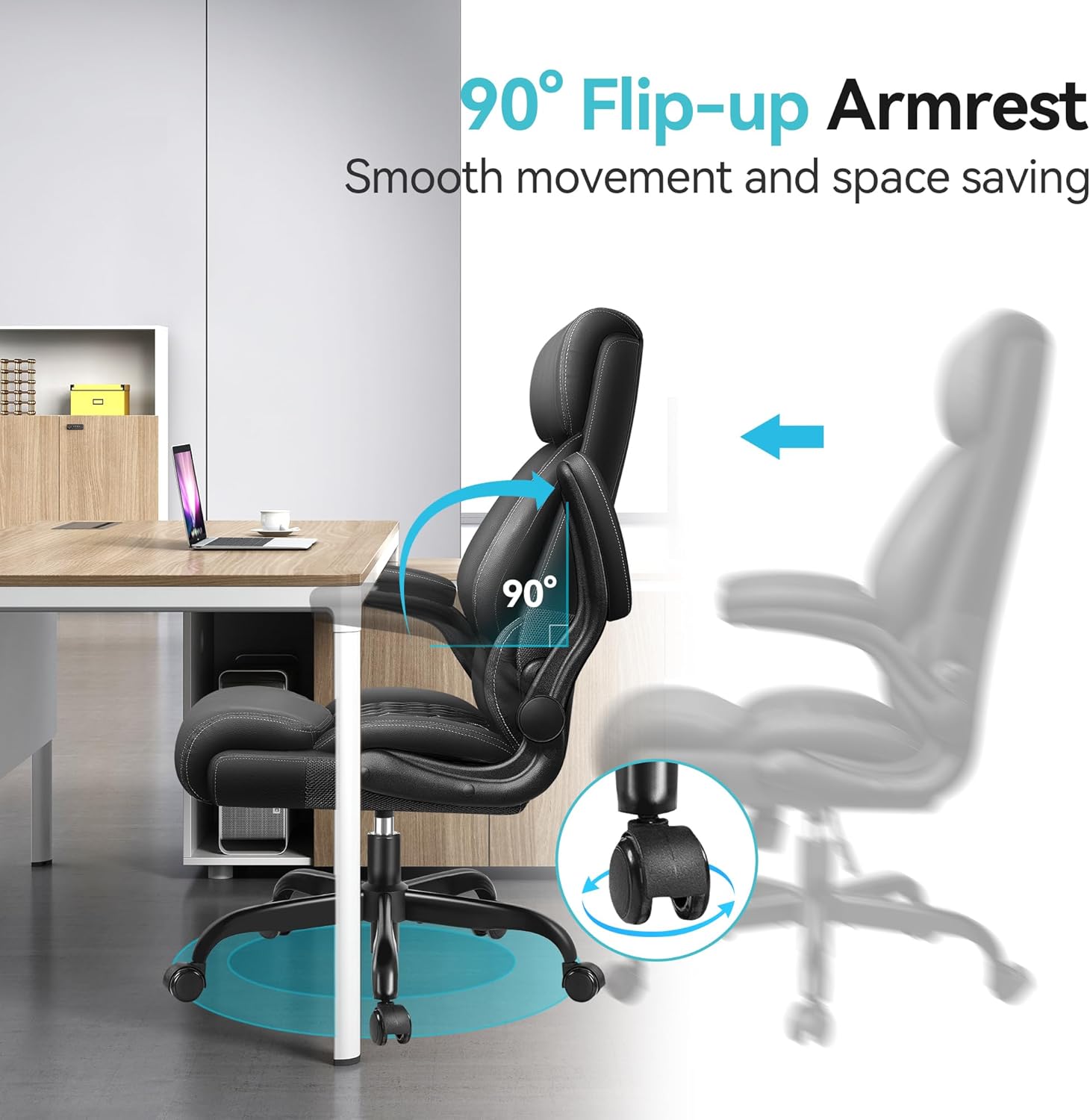 BestGlory Silla de oficina, silla de oficina ejecutiva con respaldo alto, silla ergonómica de escritorio para computadora con función mecedora,