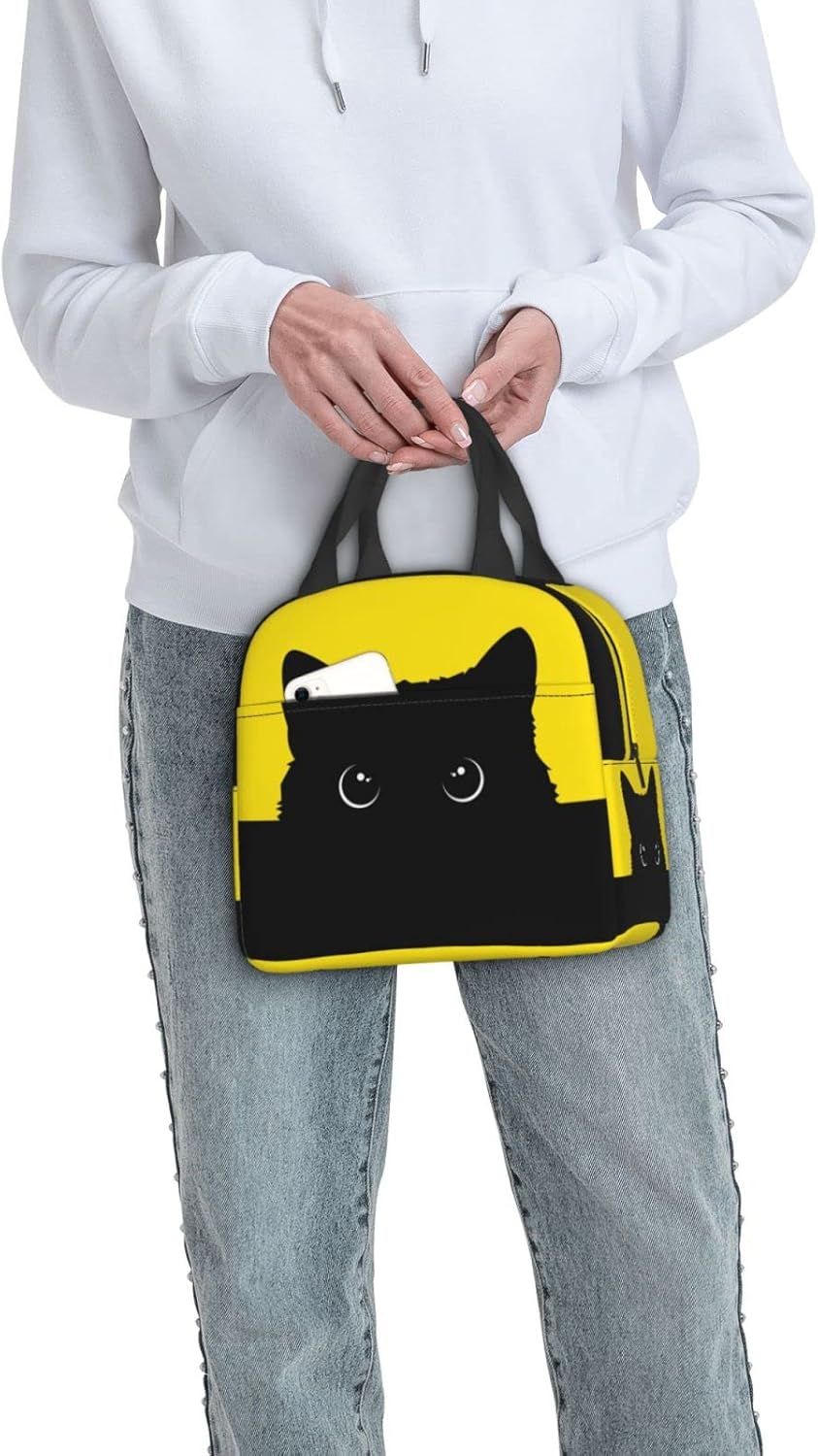 Bolsa de almuerzo para gatos para mujer, hielera aislada, reutilizable, impermeable, para trabajo, oficina, viajes, picnic
