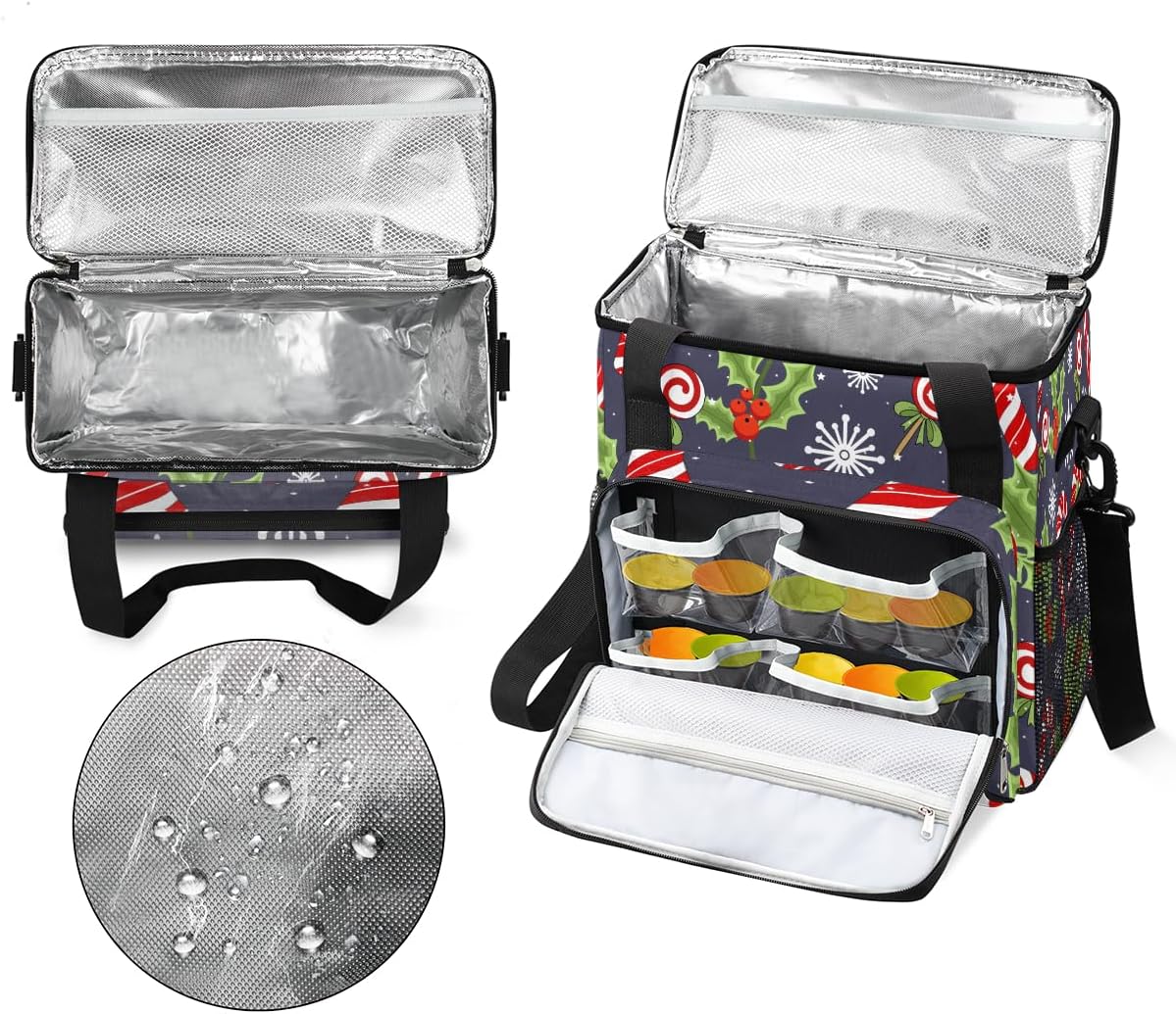 FengQuGou Bolsa de café de Navidad con diseño de hojas de acebo y bayas, bolsa de almacenamiento de viaje compatible con Keurig K-Mini o K-Mini Plus