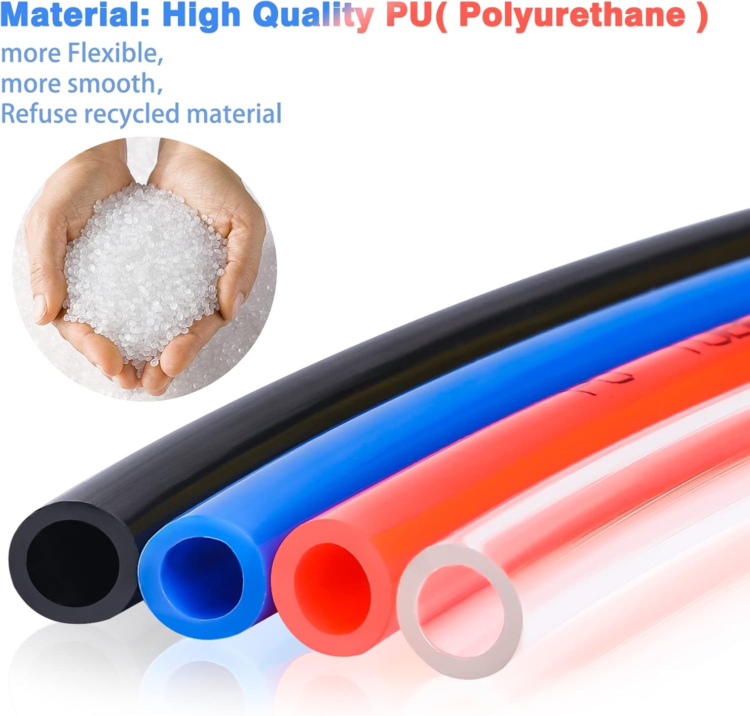 VerRich Manguera de poliuretano para tubería neumática, azul de 0.315 in de diámetro exterior x 0.197 in de diámetro interior de 328.1 ft (328 pies)