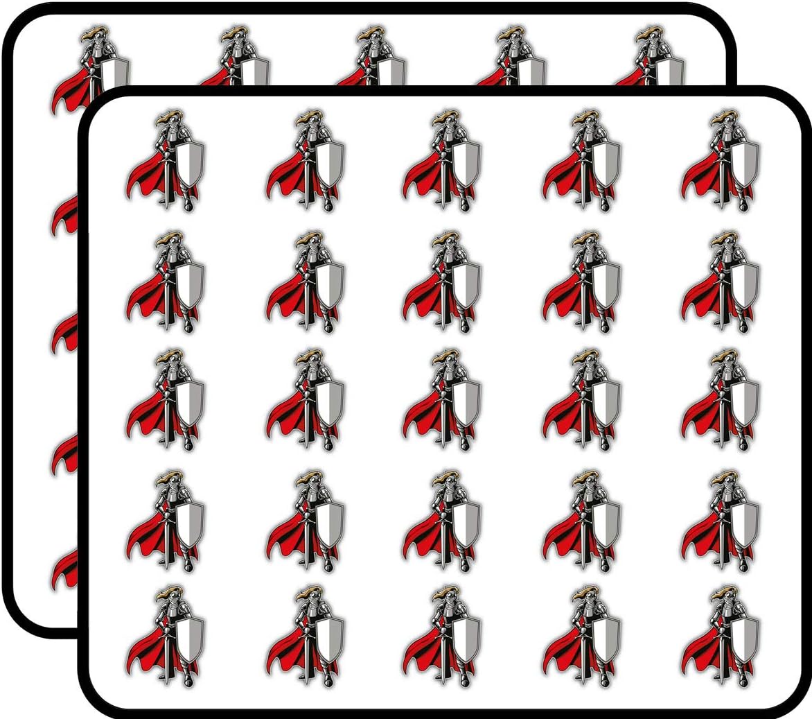 Adhesivo decorativo de mascota de caballero de pie para álbumes de recortes, calendarios, artes, manualidades para niños, álbum, diarios de bala,