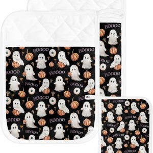 Halloween 2Pcs Pot Holders for Kitchen, Non Slip & Heat Insulation Terry Cloth Potholder Set with Pocket, Thick Hot Pad Oven Mitts Trivet Coaster Halloween 2Pcs Pot Holders for Kitchen, Non Slip & Heat Insulation Terry Cloth Potholder Set with Pocket, Thick Hot Pad Oven Mitts Trivet Coaster
