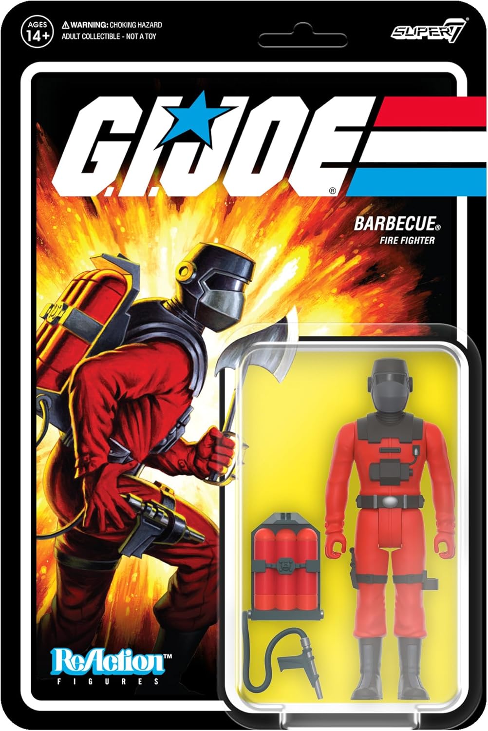 Super7 G.I. Joe Barbecue – Figura de acción G.I. Joe de 3.75 pulgadas con accesorio, coleccionables clásicos de dibujos animados y juguetes retro