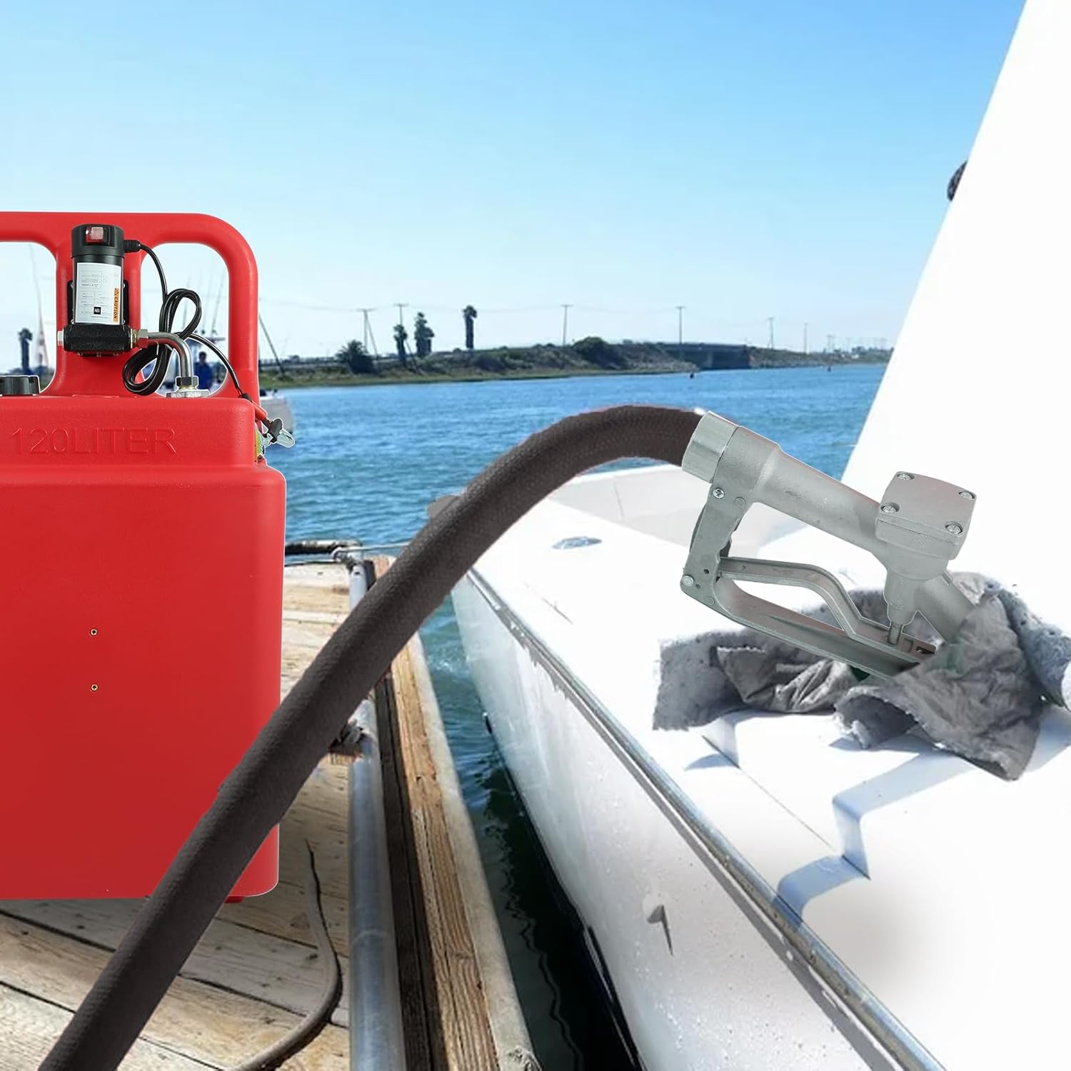 EASYBERG Tanque de combustible portátil de 32 galones de 120 litros con bomba diésel de 12 V, ruedas resistentes con mango superior de alta