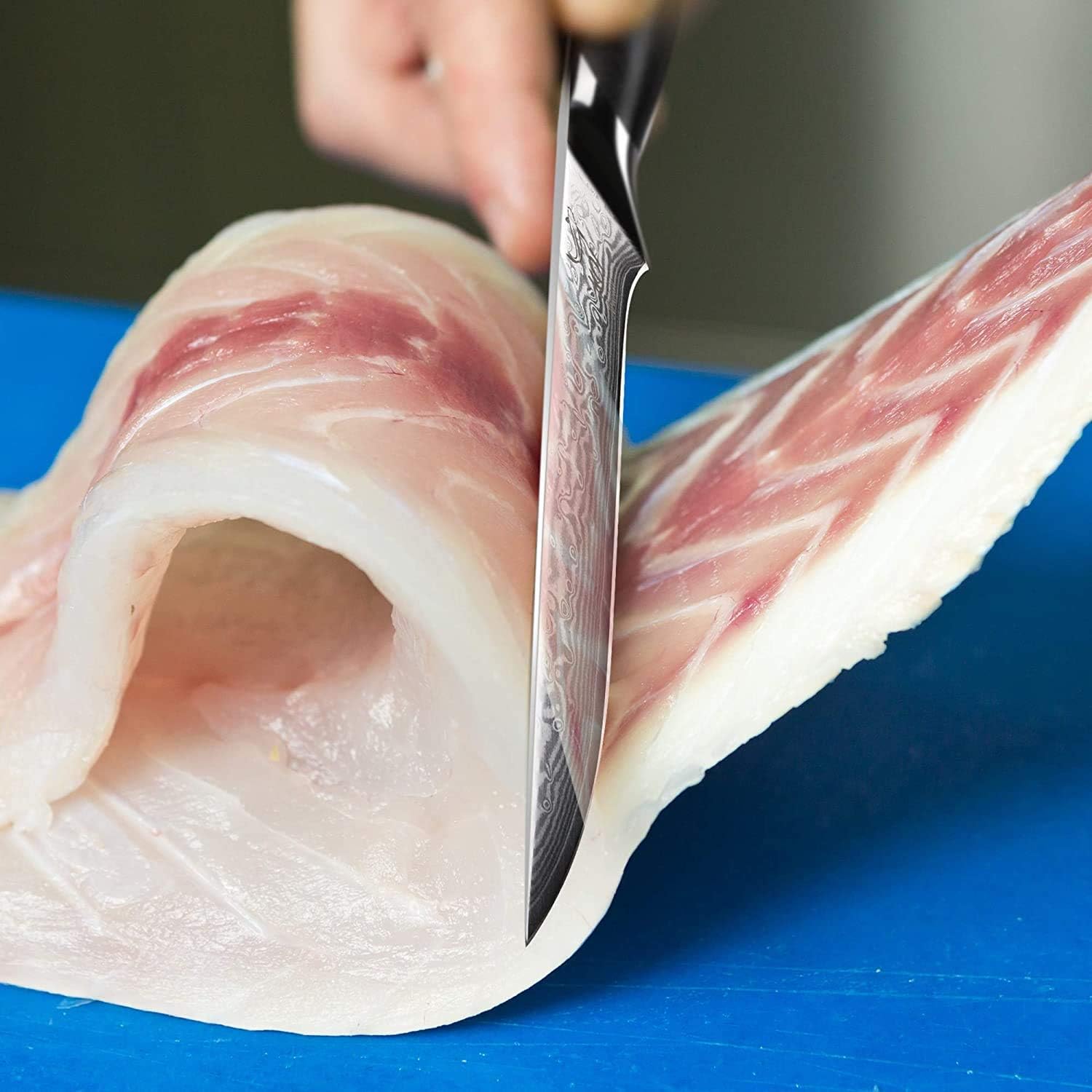 KOI ARTISAN Cuchillo de fileteado para deshuesar, cuchillo de fileteado de hoja de 6 pulgadas, cuchillo de carnicero para deshuesar pescado y carne,