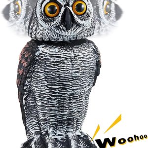 Búho falso plástico para búho de jardín con cabeza móvil y estatuas de búho de sonido Búho falso plástico para búho de jardín con cabeza móvil y estatuas de búho de sonido
