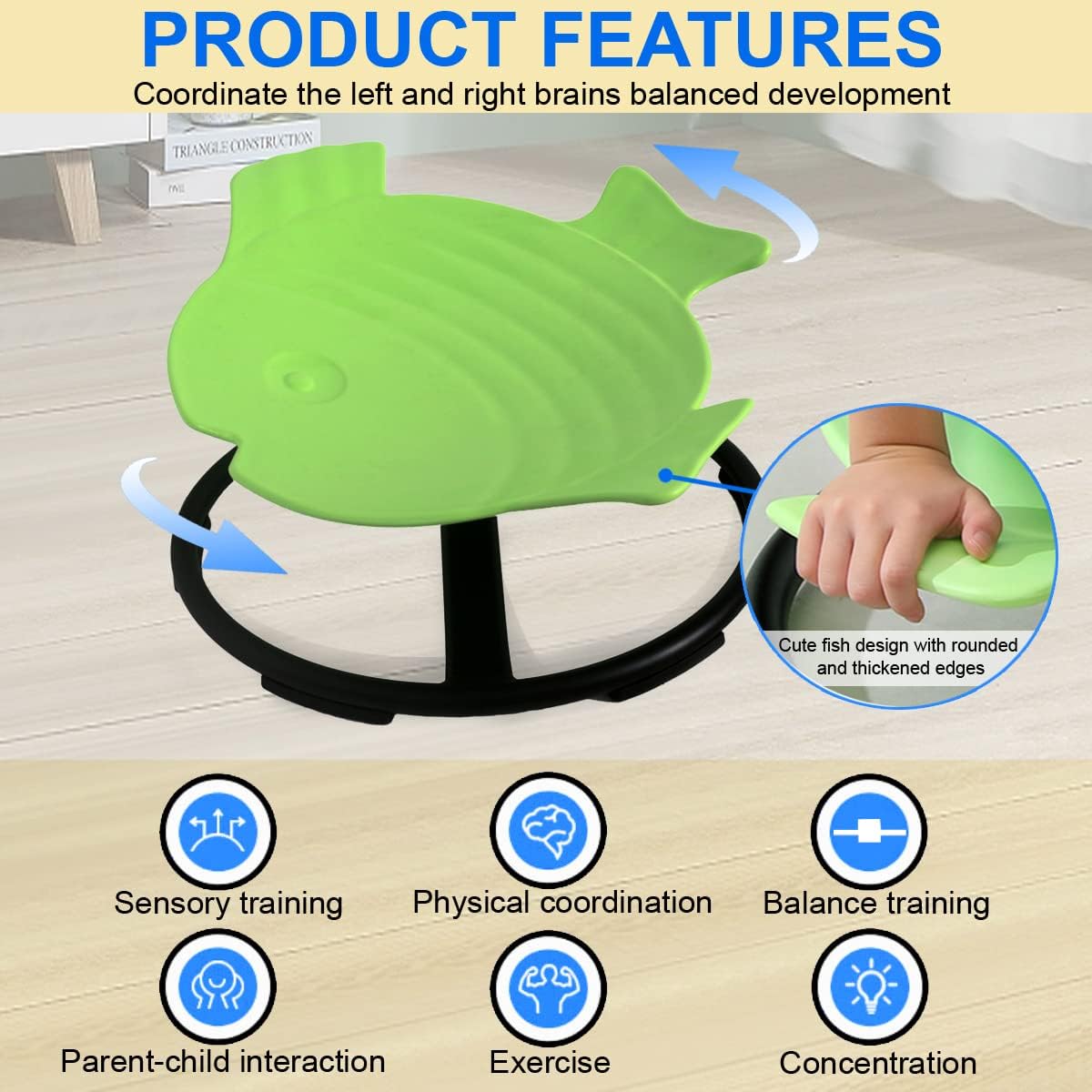 Silla giratoria para niños, silla de juguetes sensoriales para niños, silla giratoria, silla tambaleante, juguetes de equilibrio para niños, equipo
