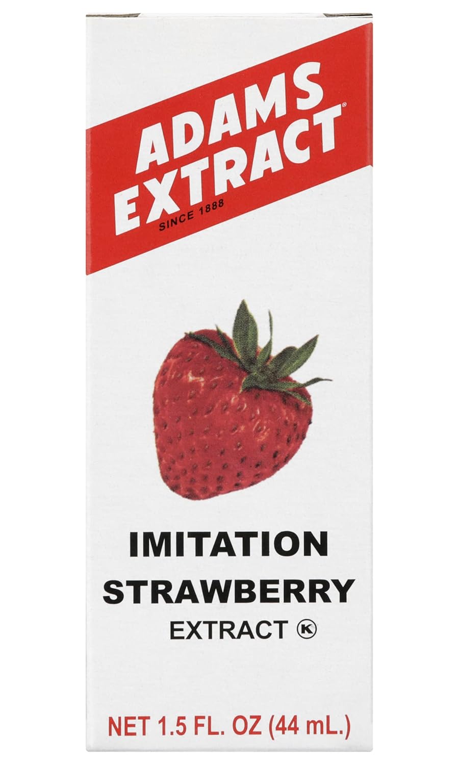 Adams Extract Extracto de fresa de imitación, extra fuerte, sin gluten, botella de vidrio de 1.5 onzas líquidas (paquete de 3)