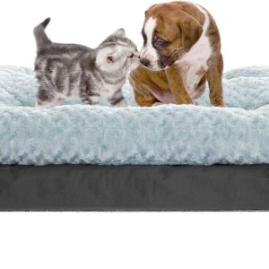 CBBPET Cama ortopédica para perros pequeños y medianos con soporte de espuma de huevo de felpa, cama para perro súper suave lavable, parte superior CBBPET Cama ortopédica para perros pequeños y medianos con soporte de espuma de huevo de felpa, cama para perro súper suave lavable, parte superior
