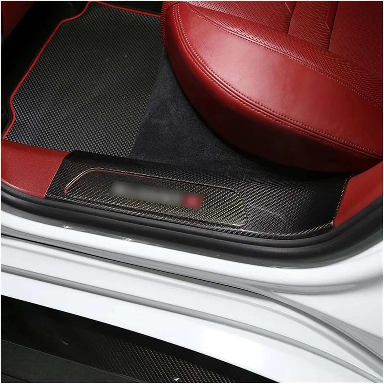 Tira de umbral de puerta integrada de fibra de carbono real para automóvil, accesorios de ajuste compatibles con Porsche Panamera 2017-2021
