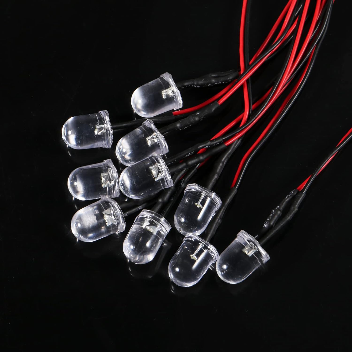 Paquete de 20 (10 blancos + 10 rojos) de 12 V RC para coche, diodos emisores de luz, faros delanteros, bombillas de 0.394 in, ultra brillante,
