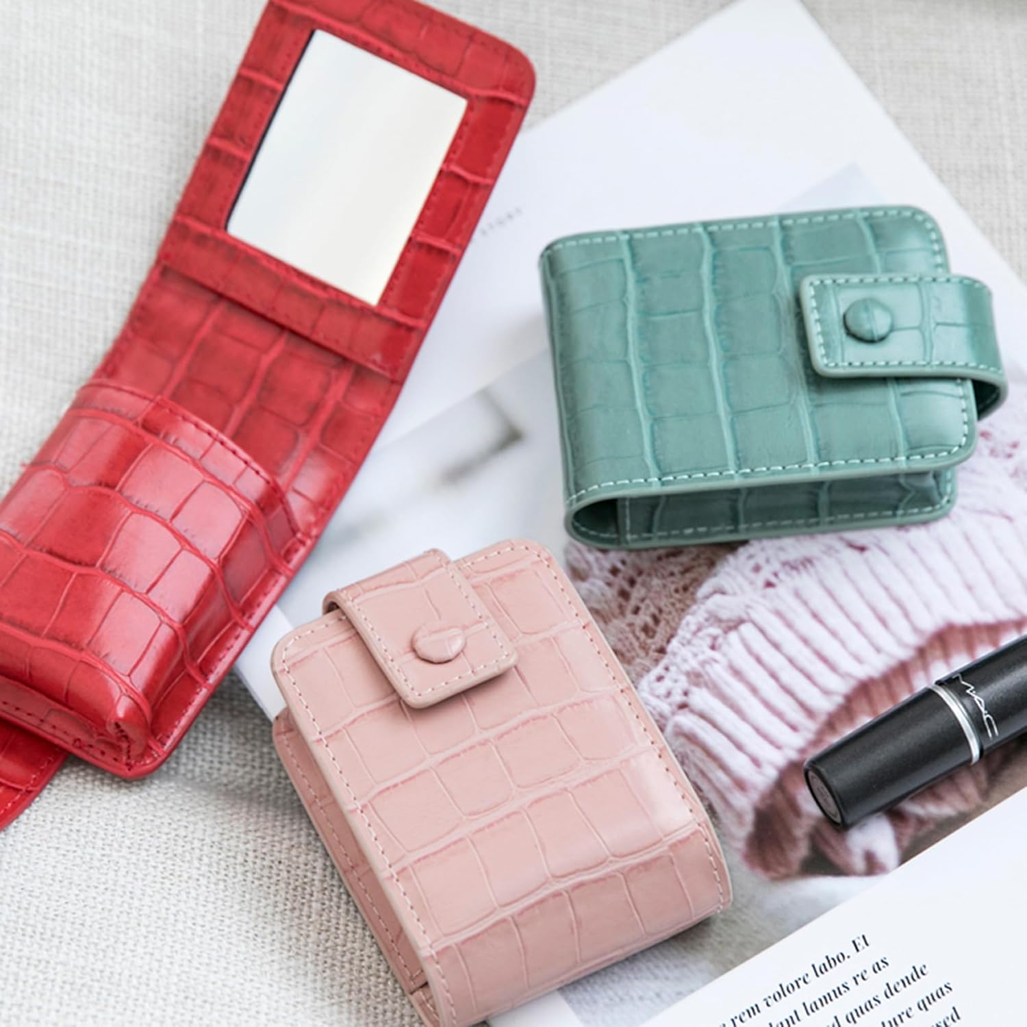 Earnda Estuche de lápiz labial de maquillaje para exterior Mini bolsa de viaje bolsa de cosméticos