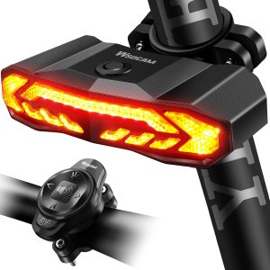 WSDCAM Luz trasera inteligente para bicicleta con señales de giro y luz de freno, bocina de alarma de bicicleta con control remoto, encendidoapagado WSDCAM Luz trasera inteligente para bicicleta con señales de giro y luz de freno, bocina de alarma de bicicleta con control remoto, encendidoapagado