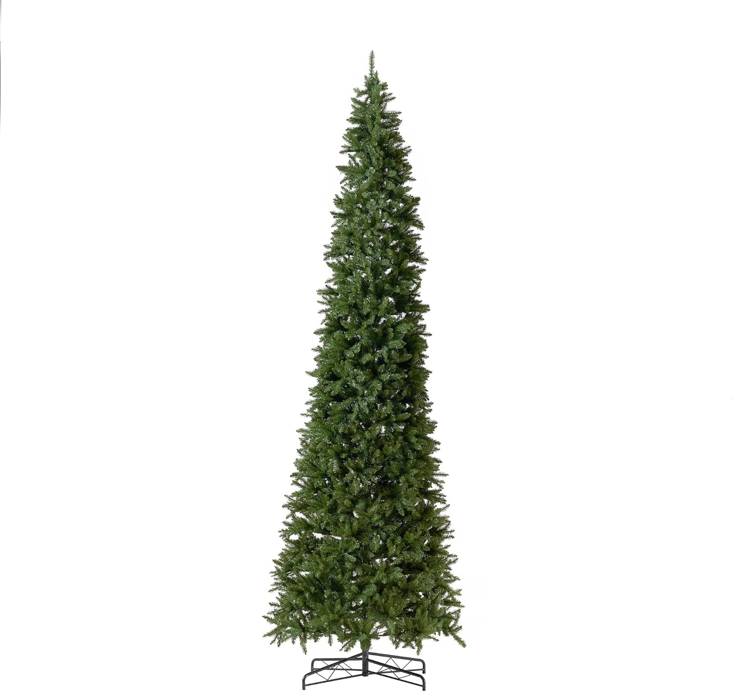 Árbol de Navidad artificial de pino verde delgado de 13 pies con 1360 luces LED blancas cálidas y ramas flexibles 3924