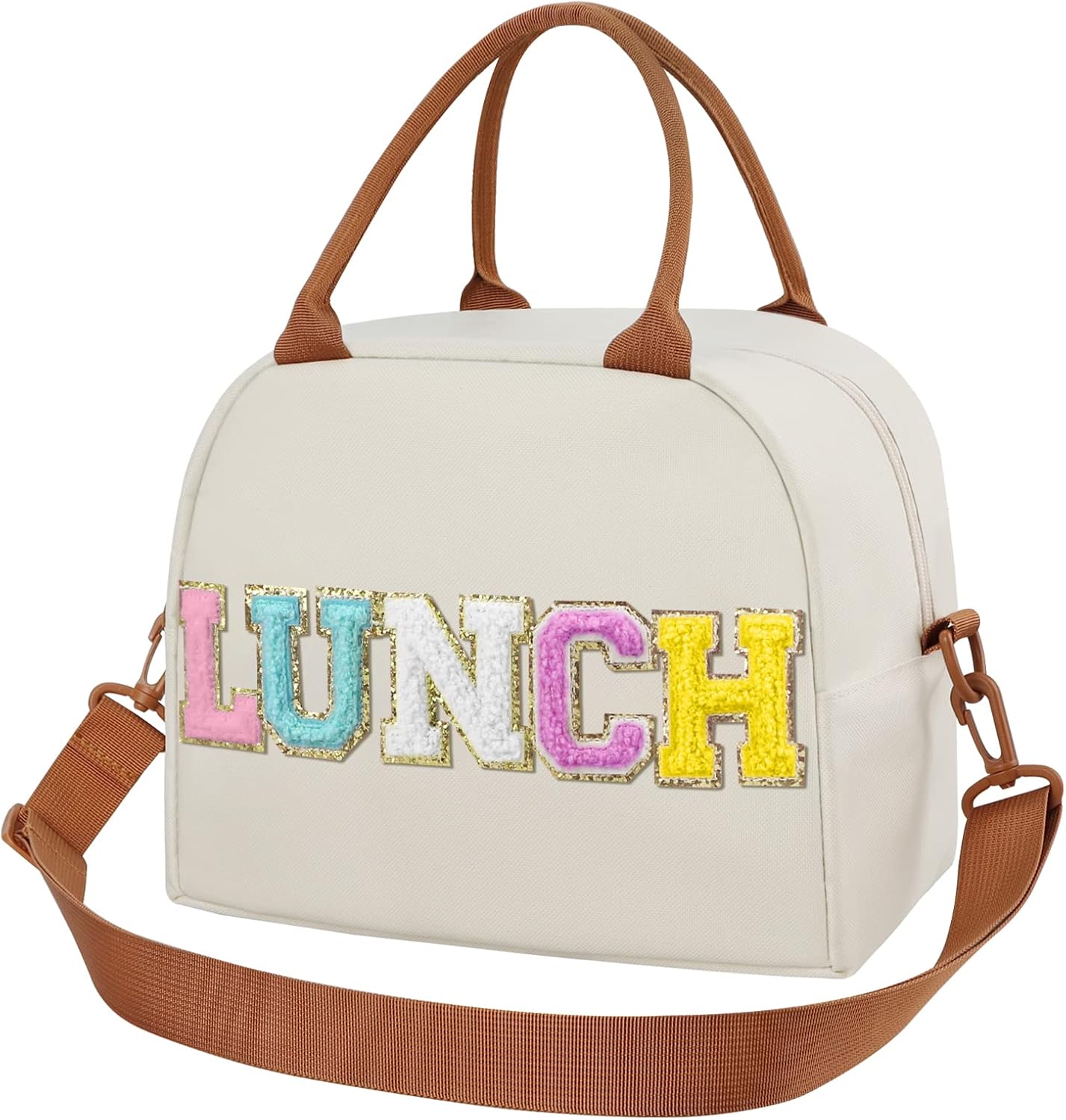 Lonchera para mujer, bolsa de almuerzo aislada grande, lonchera personalizada para niñas y adultos con correas ajustables para el hombro, bolsa de