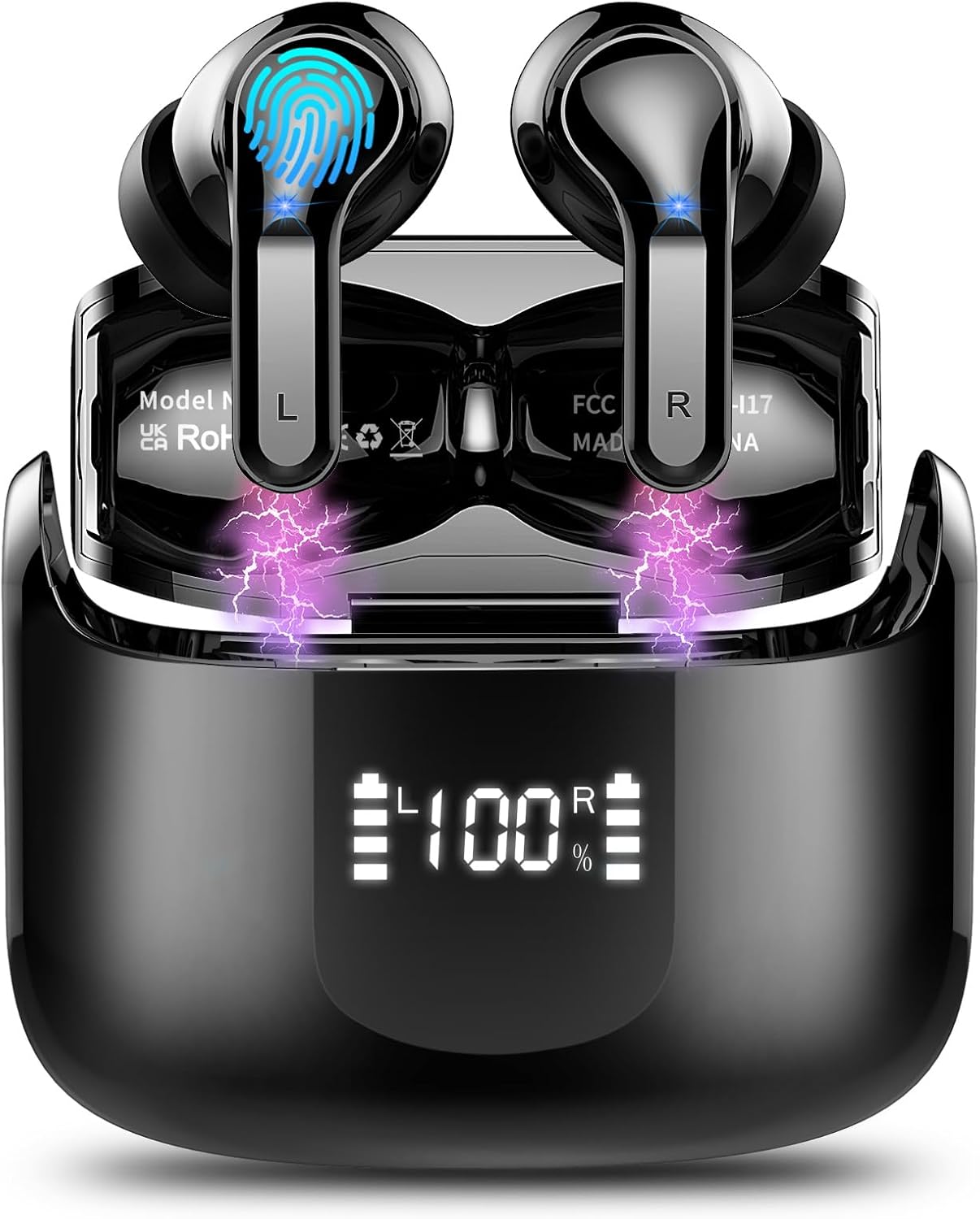 Wireless Earbud, Bluetooth Headphones 5.3 NEW 40H Ear Buds Bass Stereo Earphones Noise Cancelling Earbud with 4 ENC Mic in-Ear Bluetooth Earbud