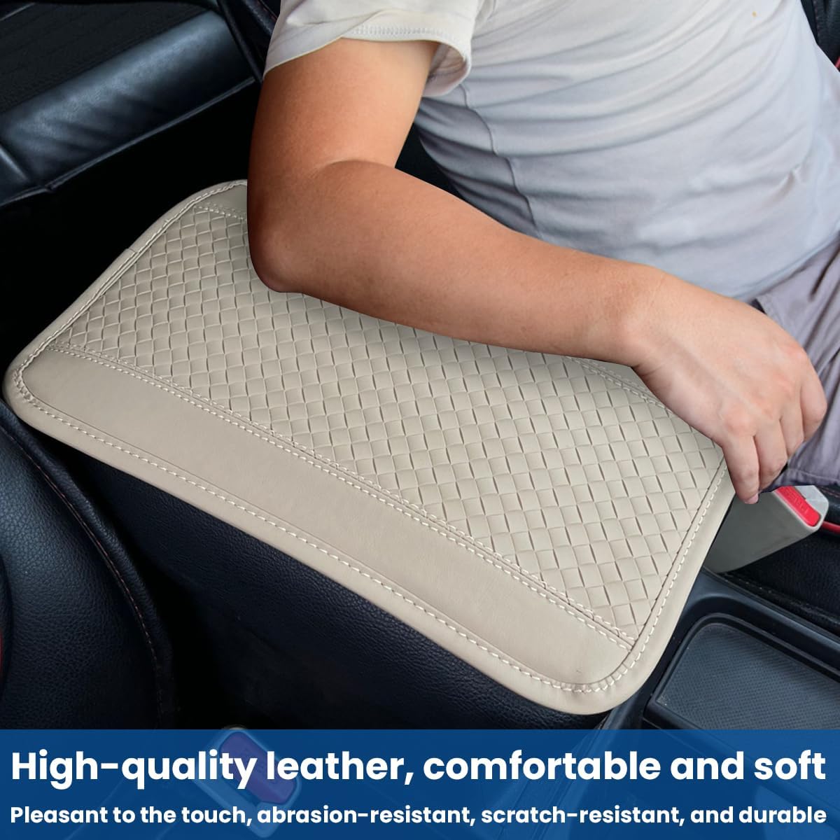 Almohadilla para consola central de automóvil, funda de cuero universal para caja de almacenamiento para reposabrazos, accesorios interiores de