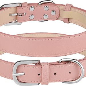 Collar de cuero para perro pequeño, mediano y grande, ajustable, impermeable, con hebilla de aleación, resistente para cachorros y gatitos Collar de cuero para perro pequeño, mediano y grande, ajustable, impermeable, con hebilla de aleación, resistente para cachorros y gatitos