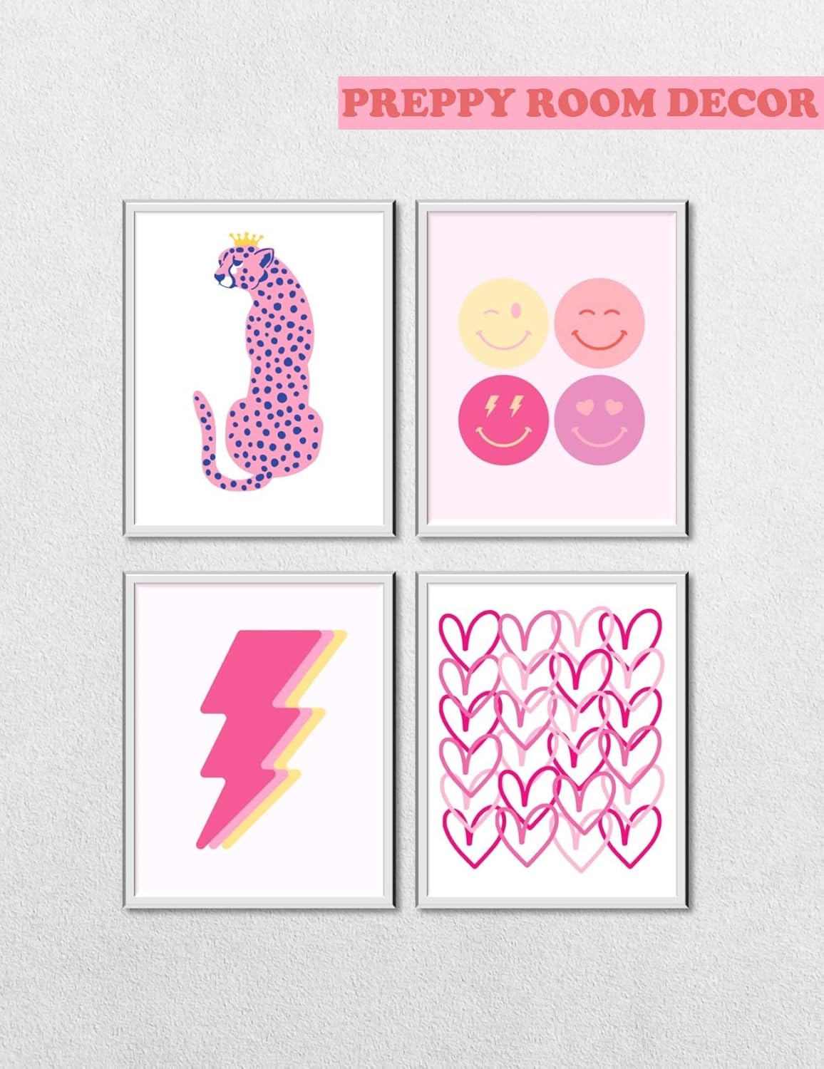 MINI ZOZI Decoración de habitación Preppy – Pósteres rosados de 8 x 10 pulgadas, sin marco, estéticos de moda para niñas, dormitorios, decoración de