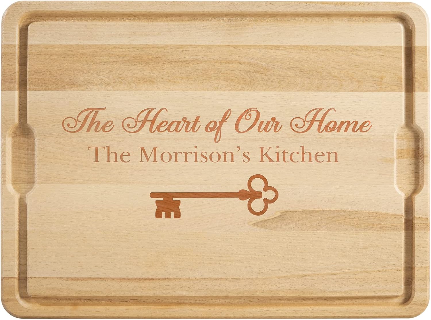 Personalization Universe Key To Our Home Tabla de cortar de arce personalizada (12 x 17 pulgadas)