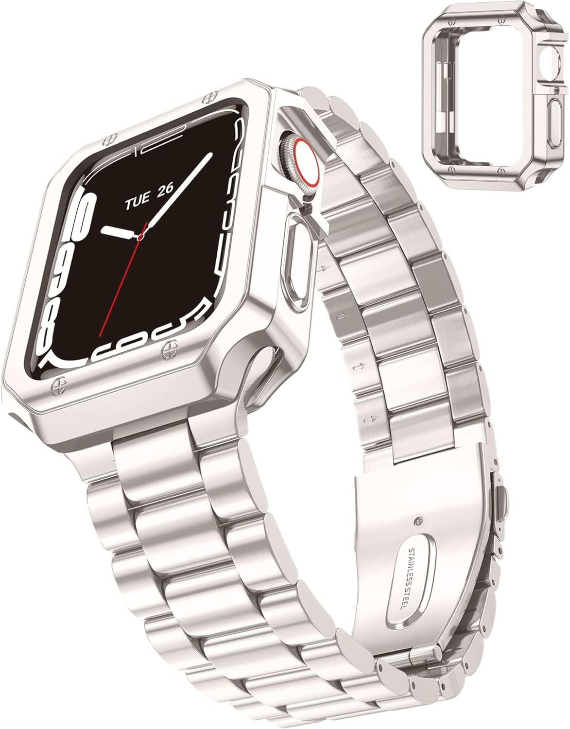 TISIMO Compatible con Apple Watch Band de 1.772 pulgadas, 1.732 pulgadas, 1.654 pulgadas, 1.614 pulgadas, 1.575 pulgadas, 1.496 pulgadas, correa de