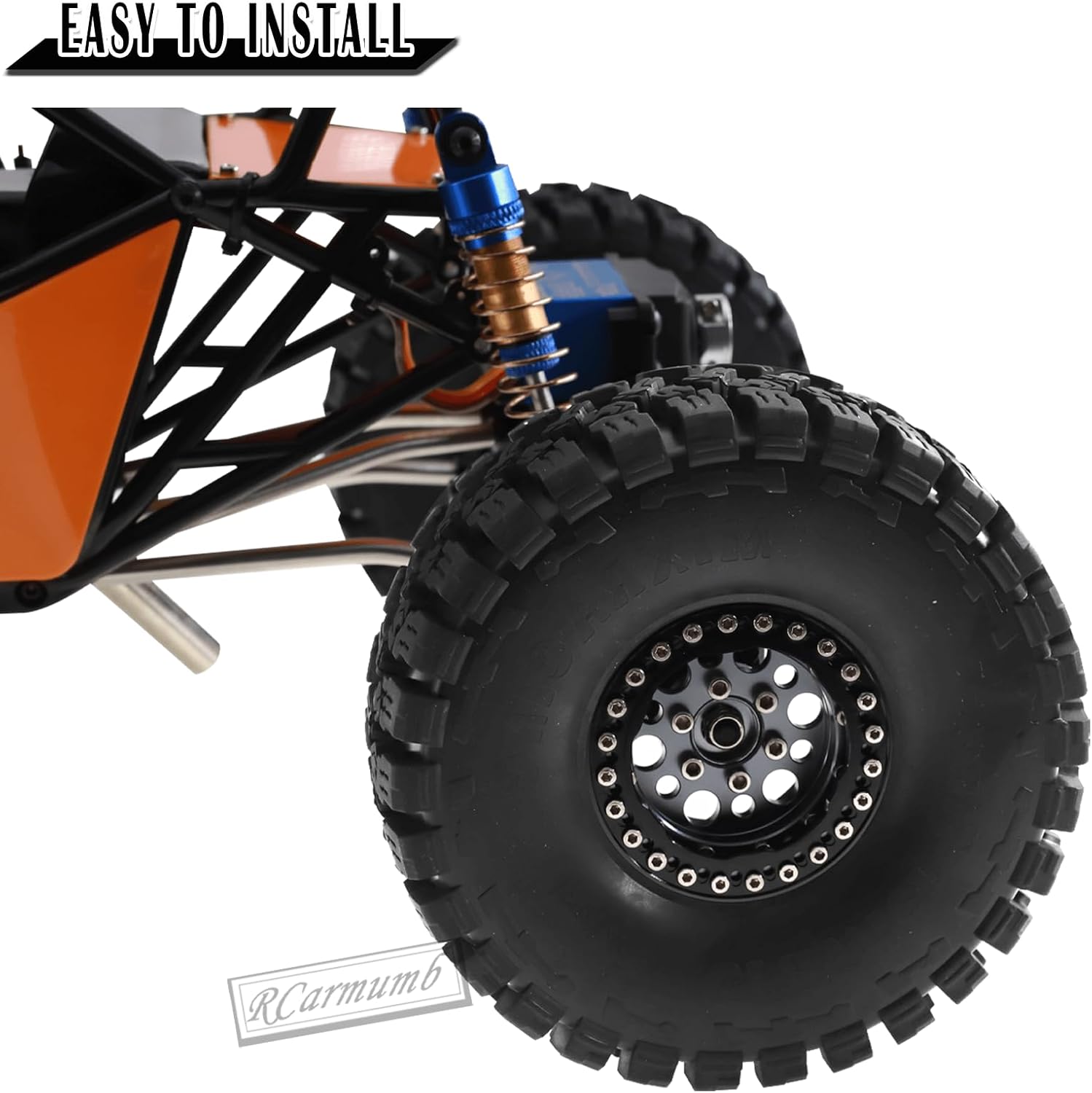 Rcarmumb Llanta de rueda de 1.9 pulgadas y neumáticos de rueda para 110 RC Crawler Axial SCX10 SCX10 II 90046 SCX10 III AXI03007 TRX4, 4 piezas de