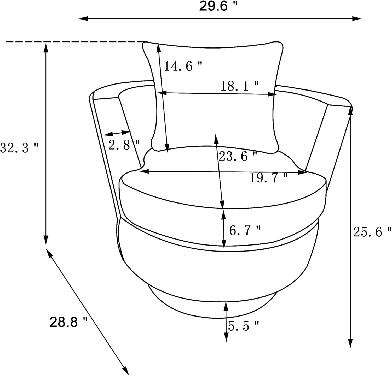 Silla giratoria de barril, sillas giratorias para sala de estar, modernas sillas redondas giratorias con respaldo alto, silla decorativa de tela de