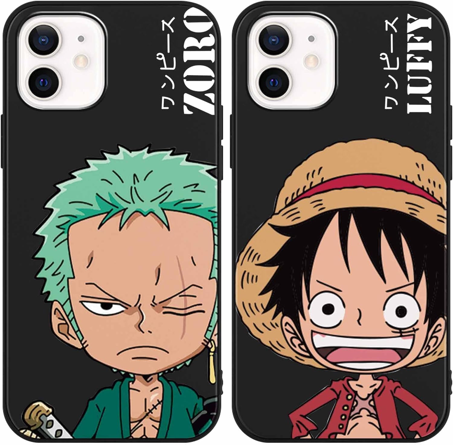 2 fundas de silicona para iPhone 12 Pro  iPhone 12 de 6.1 pulgadas, estampado de personajes de dibujos animados de anime japonés para hombres,