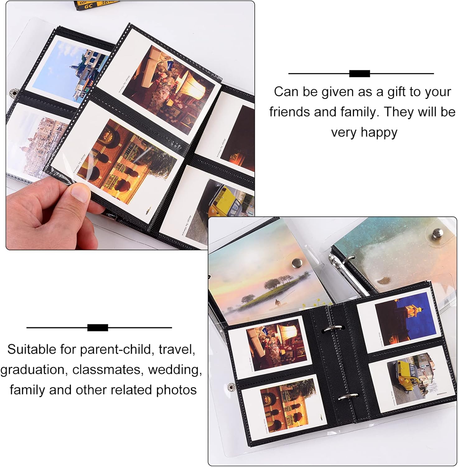 Álbum de fotos de 3 pulgadas, 3 pulgadas, álbum de fotos de hojas sueltas, mini álbum de fotos, álbum familiar, libro de sentimientos, coleccionista