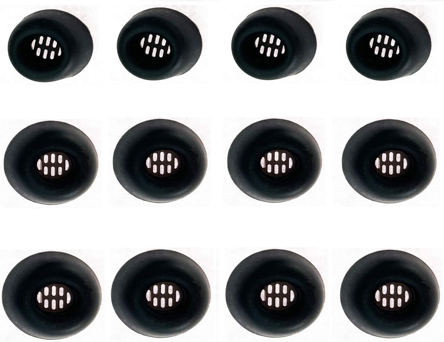 Auriculares de silicona de repuesto compatibles con auriculares Ja Bra Elite 85t, SML 3 tamaños, 6 pares, color negro