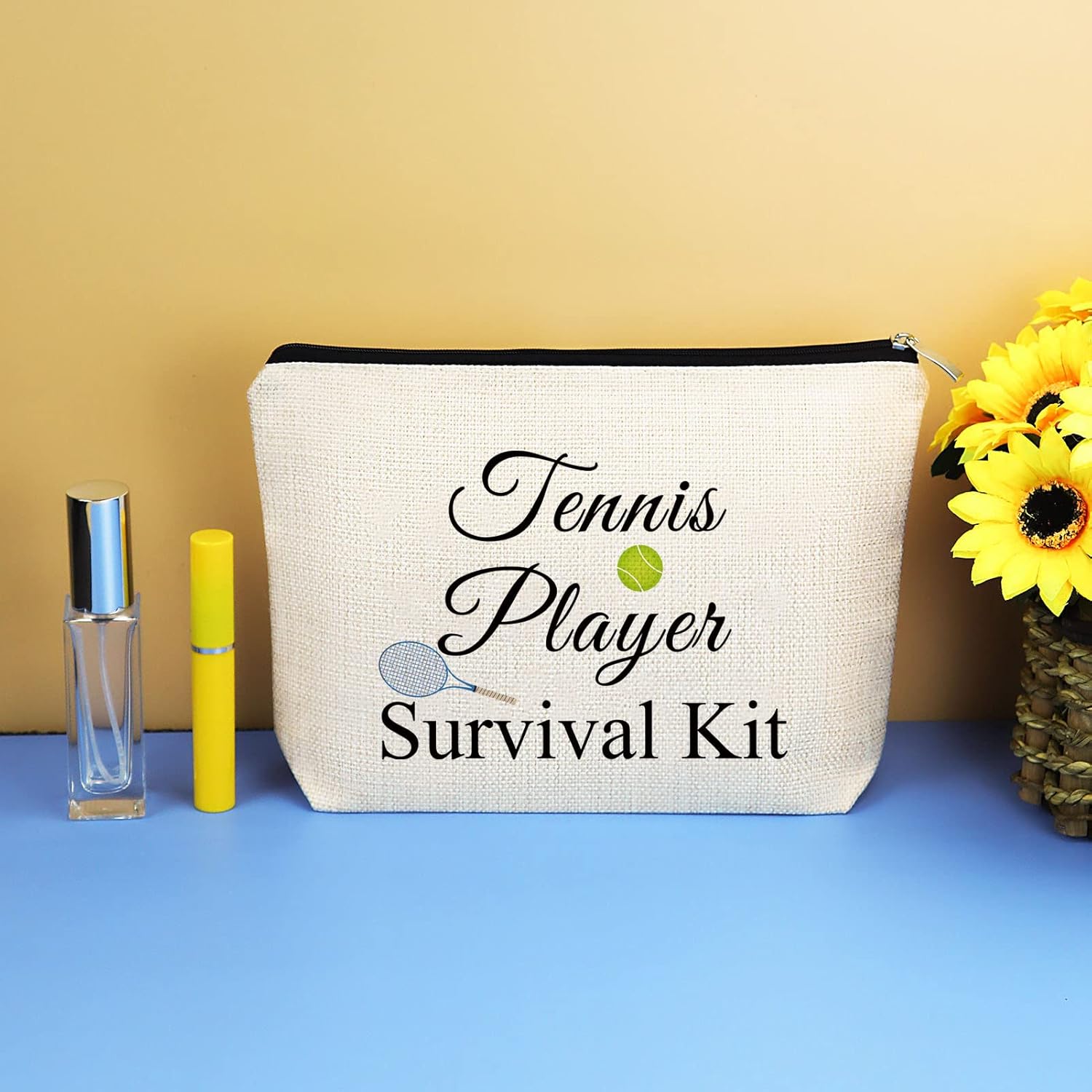 Regalos para jugadores de tenis, regalo para amantes del tenis, bolsa de maquillaje, regalo de tenis para niñas y mujeres, bolsa de cosméticos