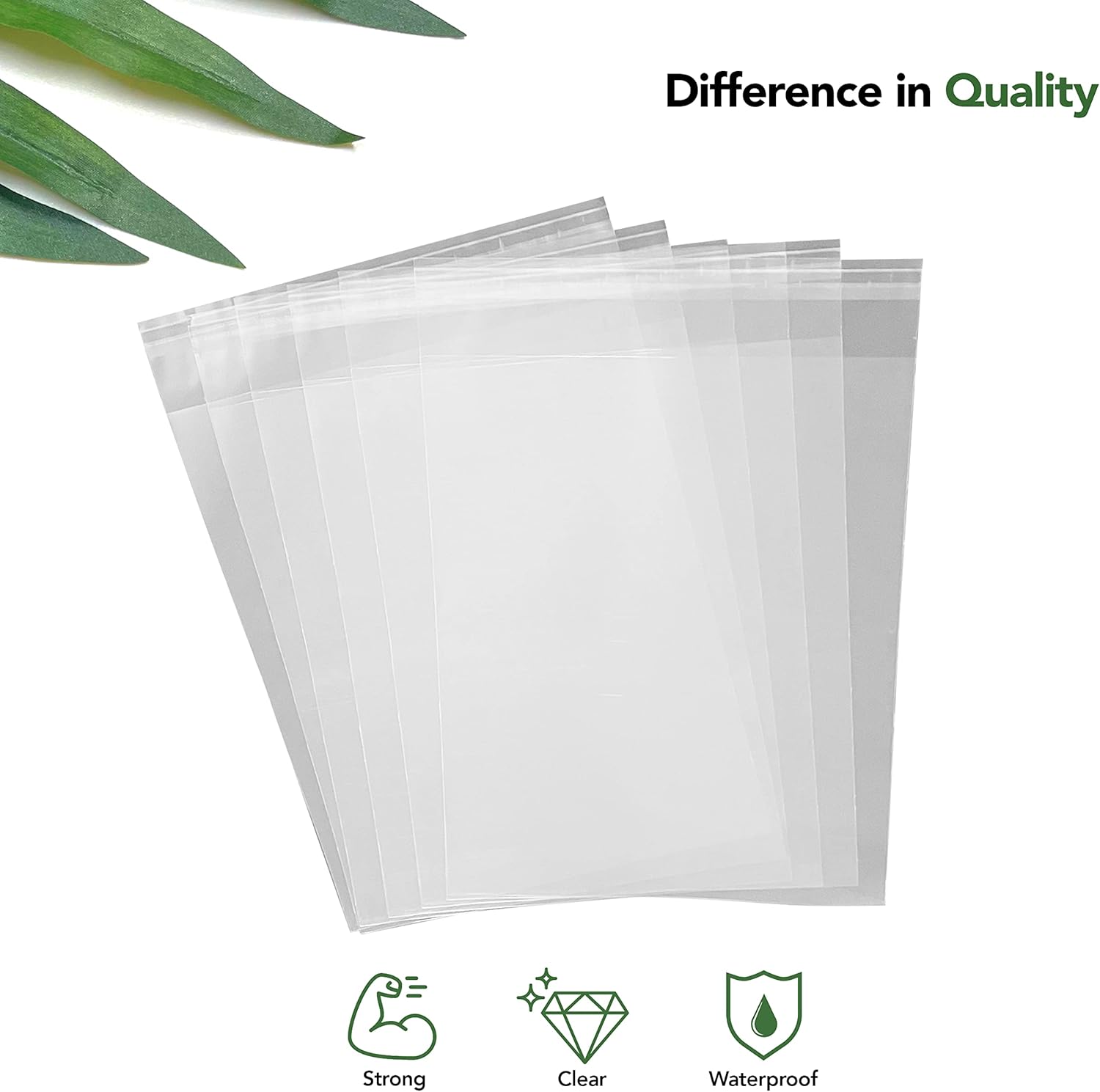 Seal Fresh Bolsas de celofán autosellantes  6 x 6 pulgadas (1000 unidades)  Bolsa de plástico transparente resellable para violonchelo  Bolsas de