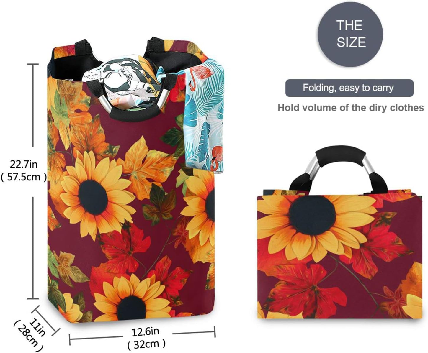 Cesta de lavandería para la ropa sucia, bolsa plegable grande, impermeable, cesta de ropa con asa, duradera, vertical, bien sucia, para ropa,