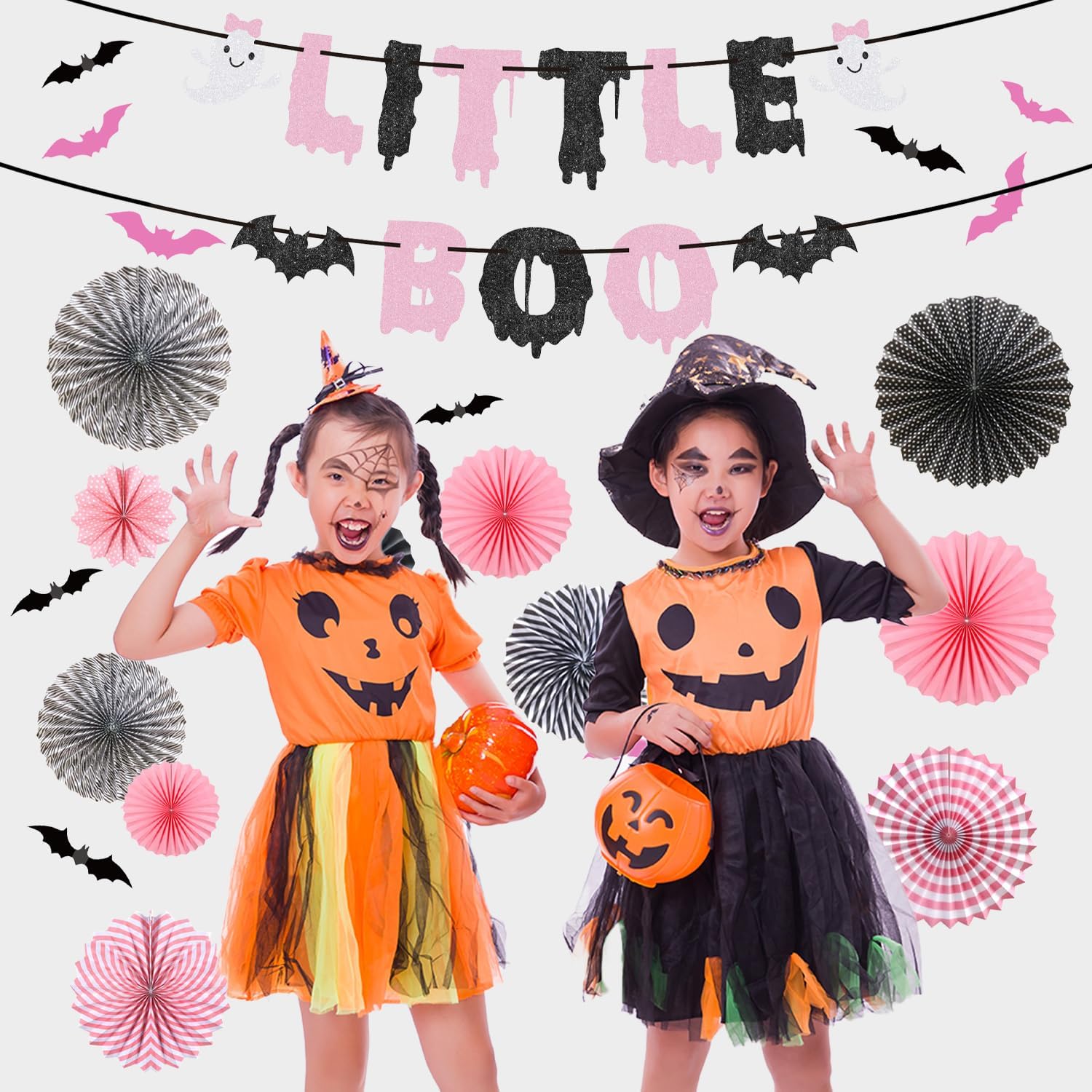 Kit de decoración de abanico de papel de Acción de Gracias, 12 unidades, abanicos de papel para colgar en el techo, pancarta de fiesta de calabaza