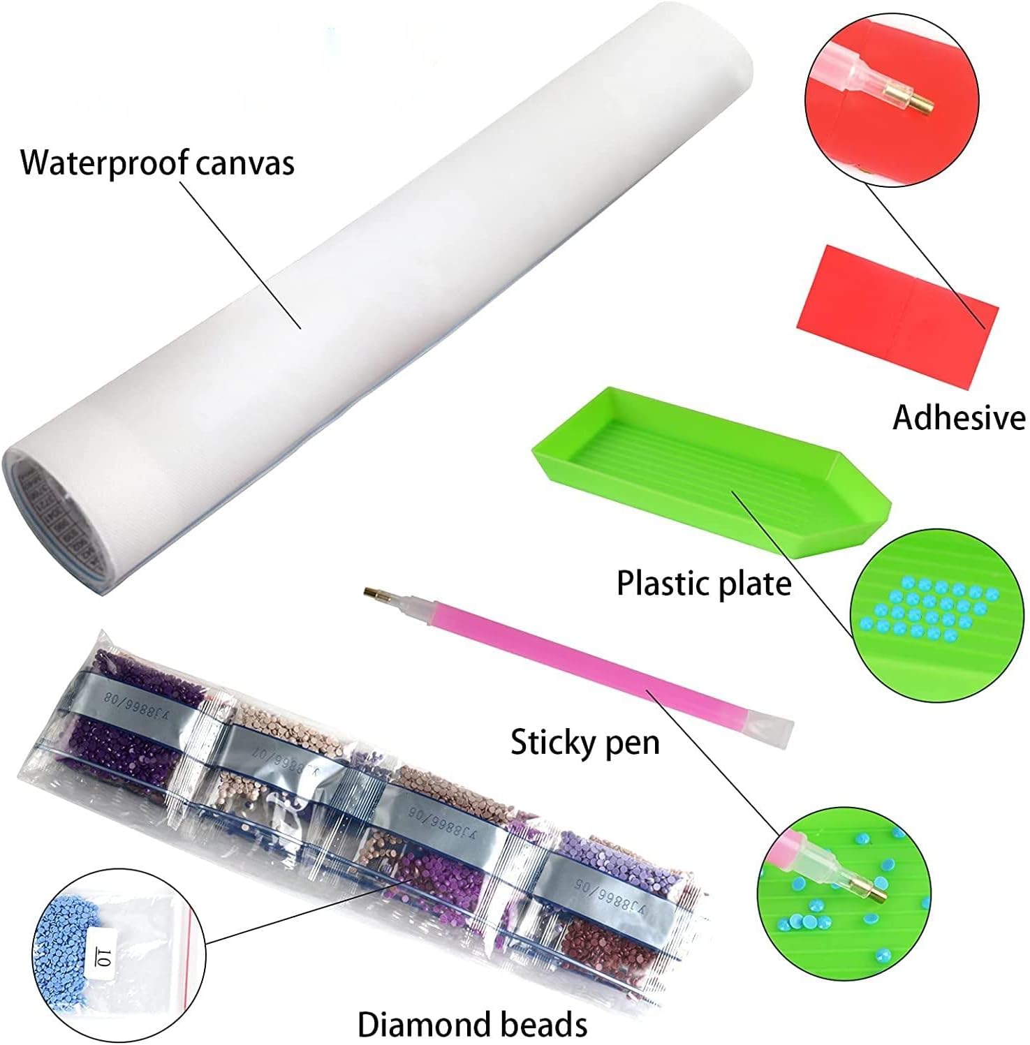 Kits de pintura de diamantes 5D por números, 16 x 20 pulgadas para adultos y niños, arte redondo de mosaico de punto de cruz con diamantes de