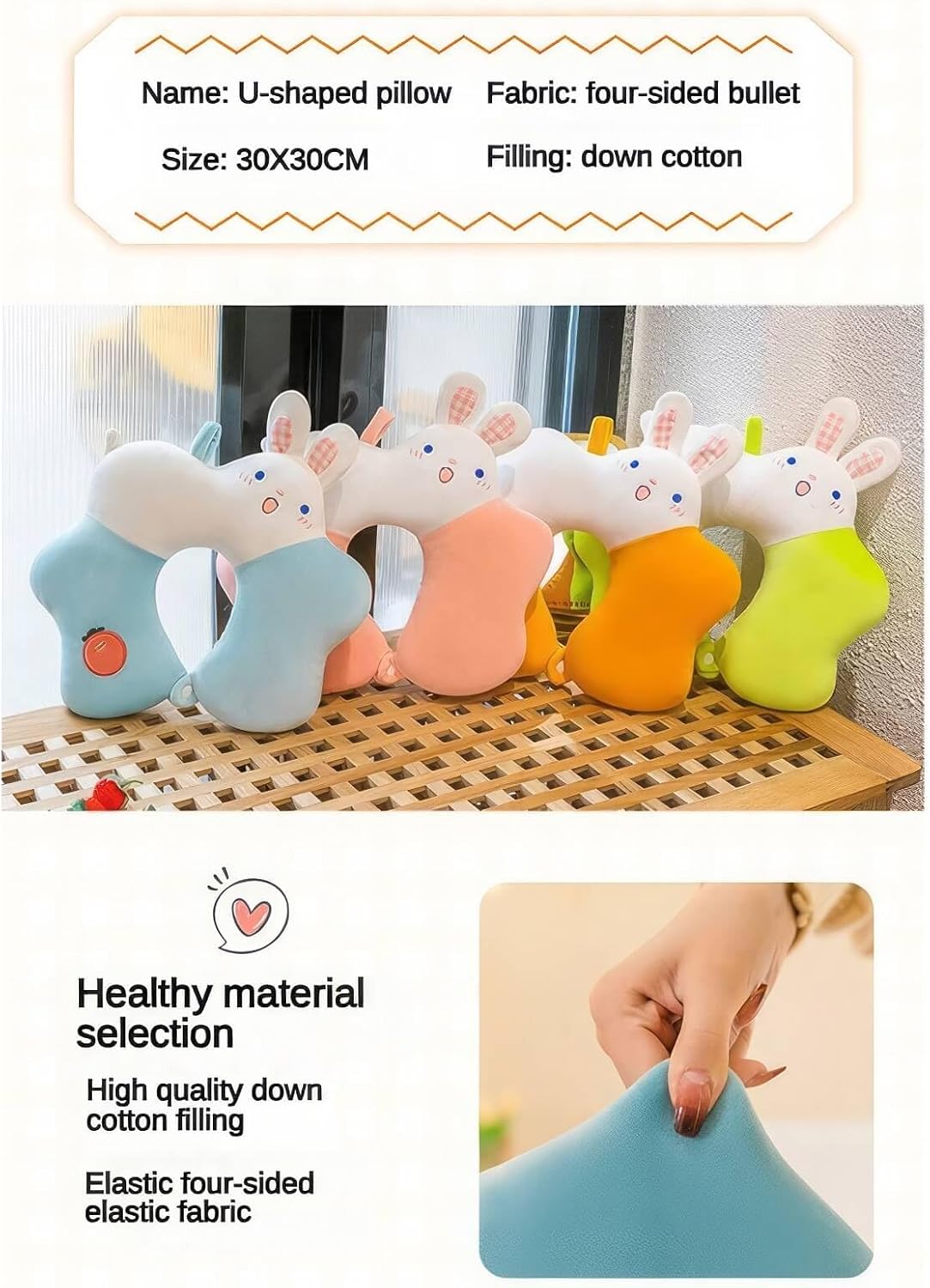 Multifunctional U-Shaped Pillow, Creative Cartoon Cute Animal U-Shaped Pillow, Office U-Shaped Neck Pillow – Your Ultimate Travel Companion (Color